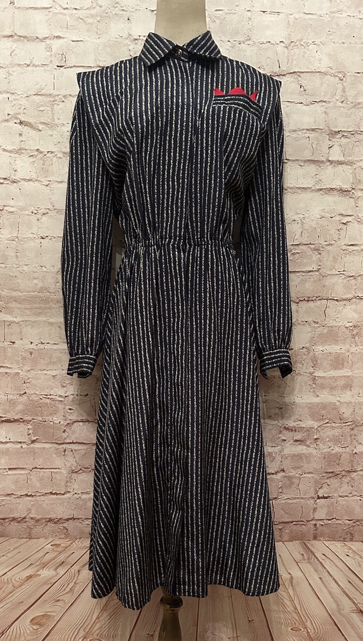 Schrader Shirt Dress 14P Midi Secretary Vintage 80’s New Wave