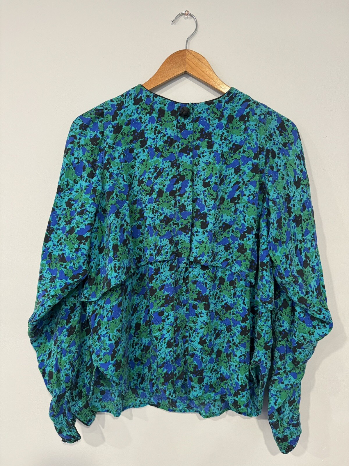 Flora Kung Vintage Top Blue And Green And Black. Size 14