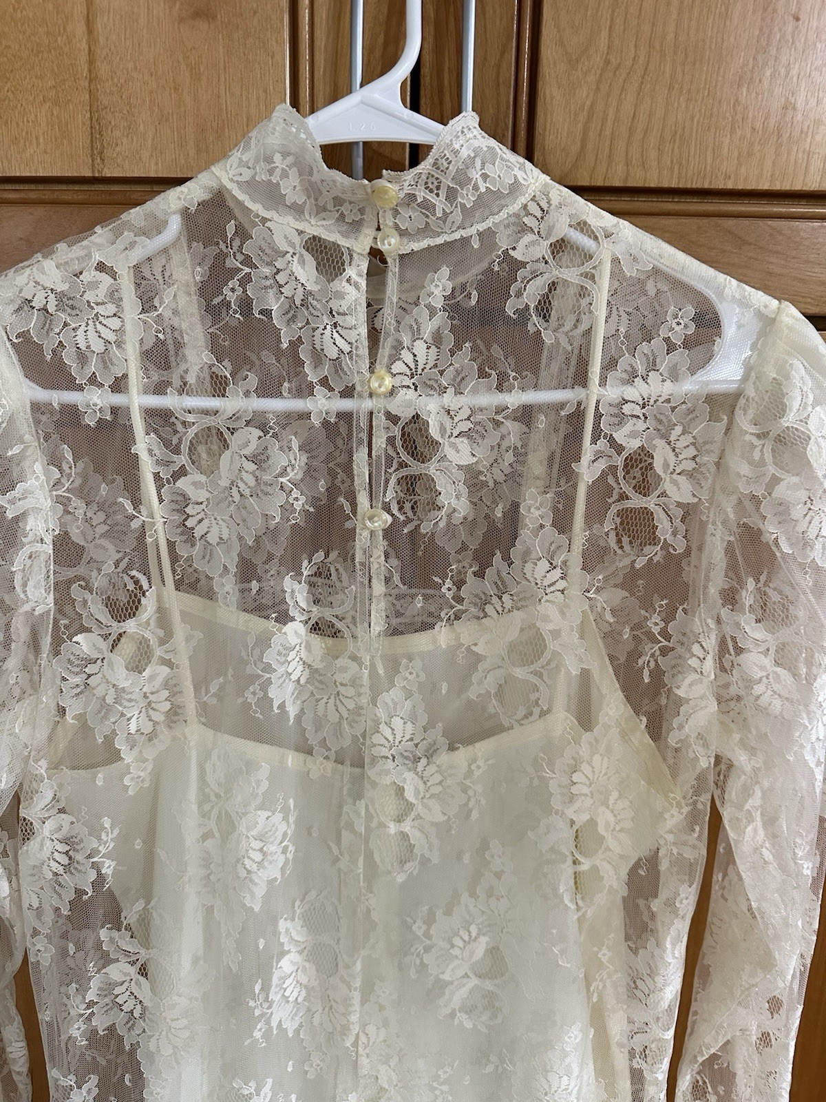 Vintage 80s x 1920s S Scott McClintock Ivory Drop Waist Edwardian Lace Dress