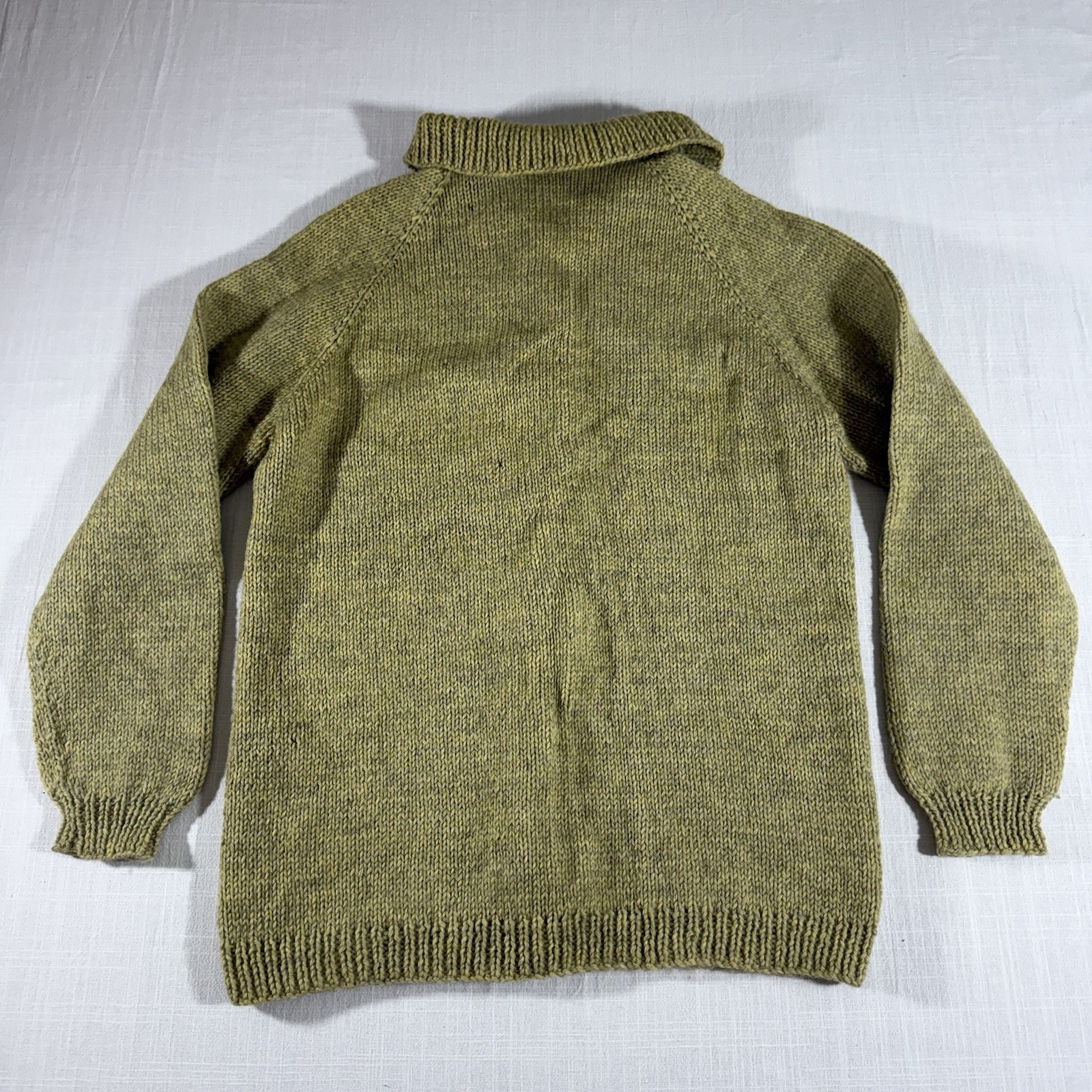 Vintage 30s? Green Wool Cardigan Sweater Austria Salzburg Buttons Chunky Size M