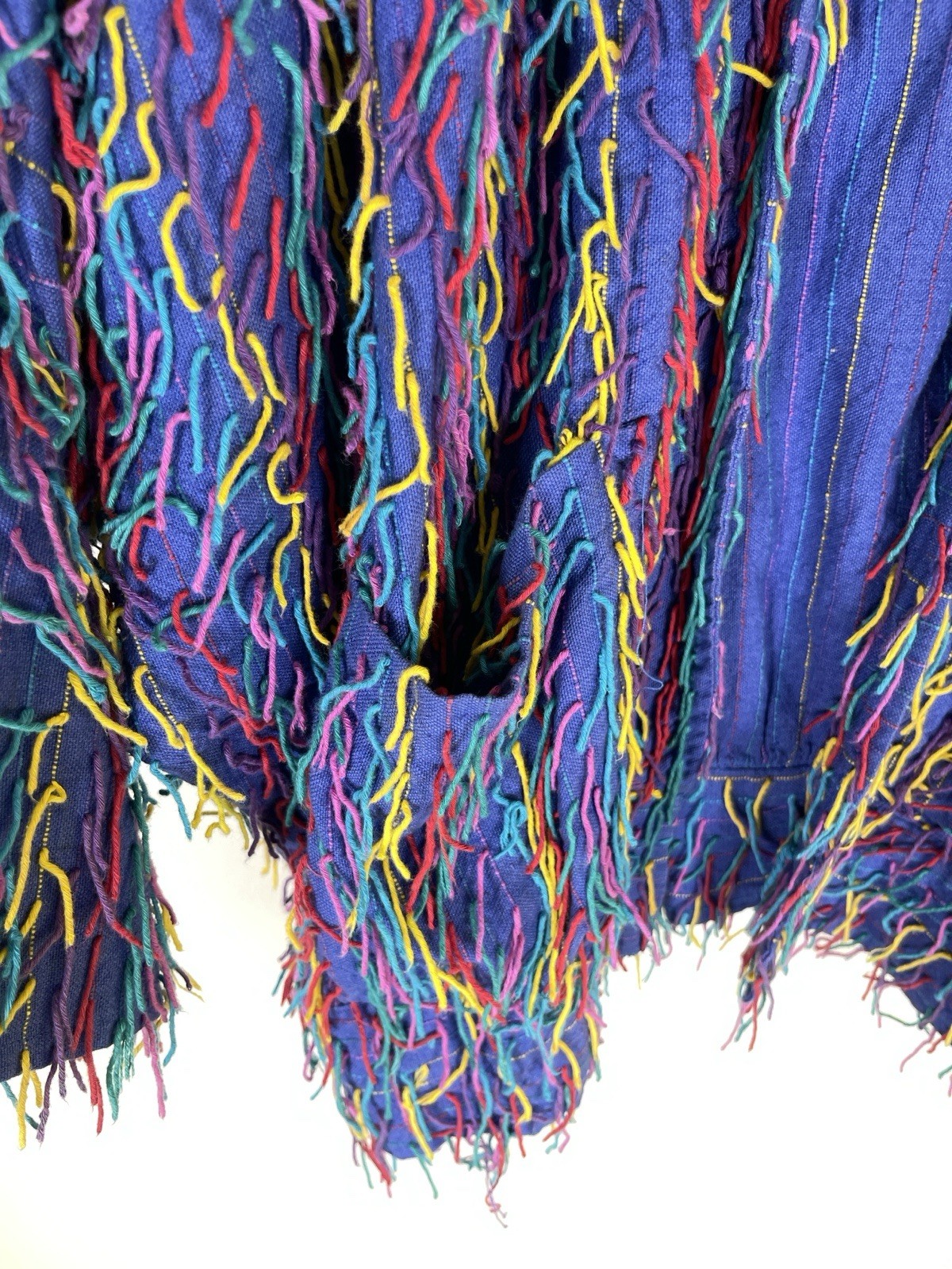 Vintage Big Jaguar Guatemala Rainbow Fringe Jacket One Size Maximalist Eclectic