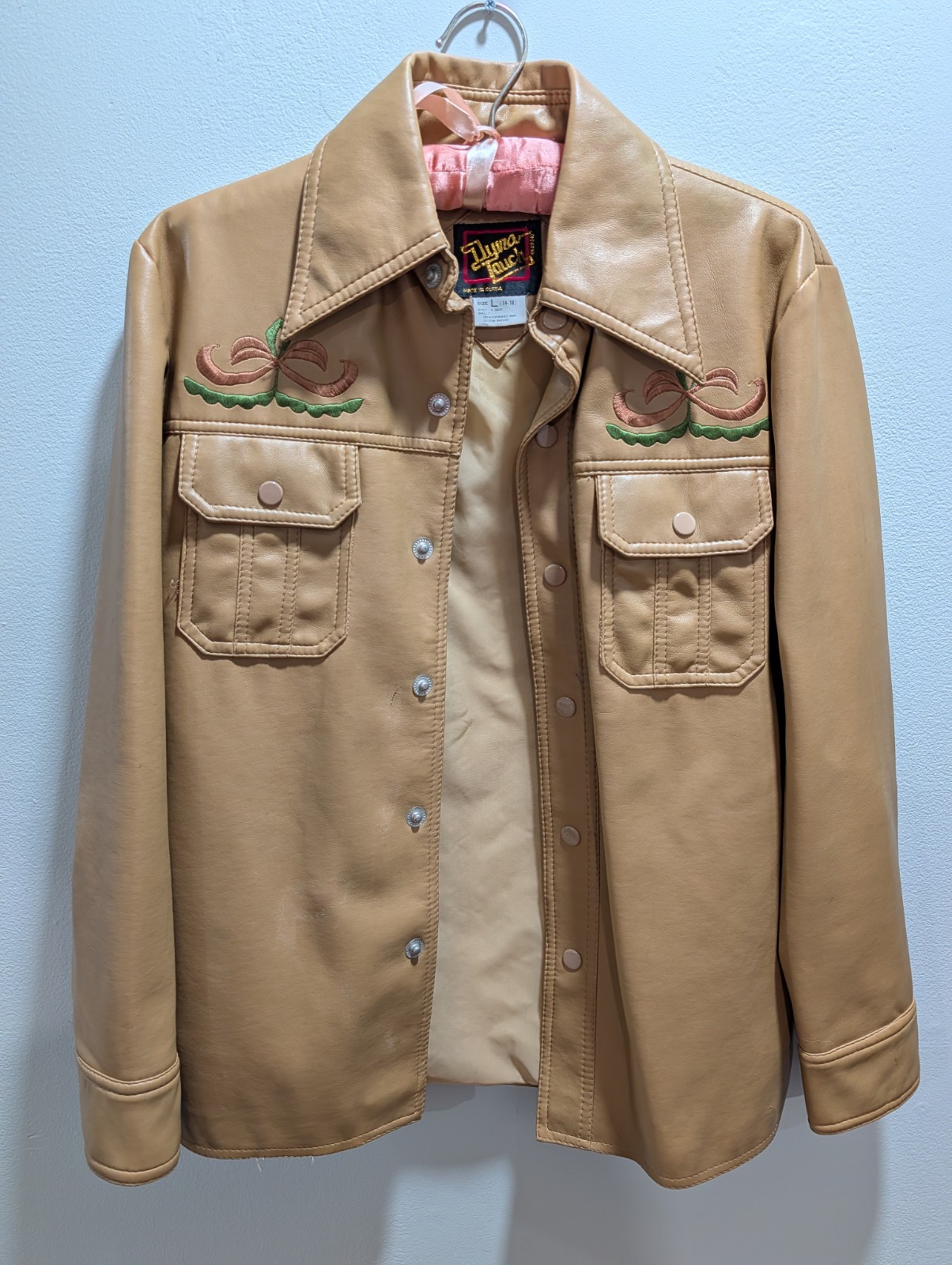 ​Vintage 1970s/1980s Dyna Touch Western-Style Faux Leather Jacket Women’s L