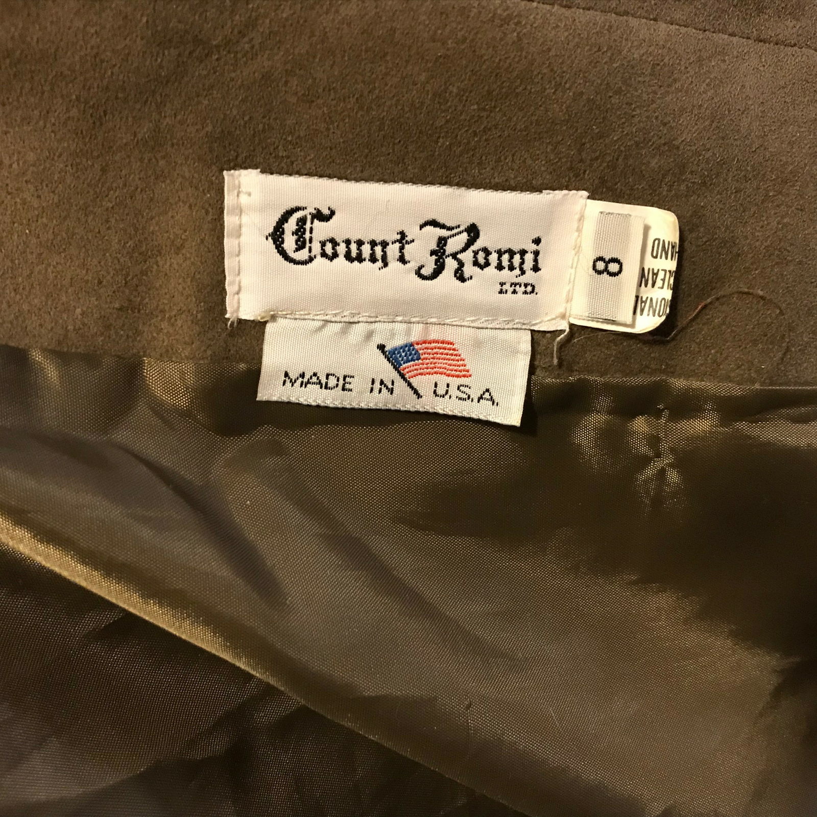 Vintage Count Romi LTD Ultra Suede Womans Double Breasted Trench Coat Sz 8 Brown