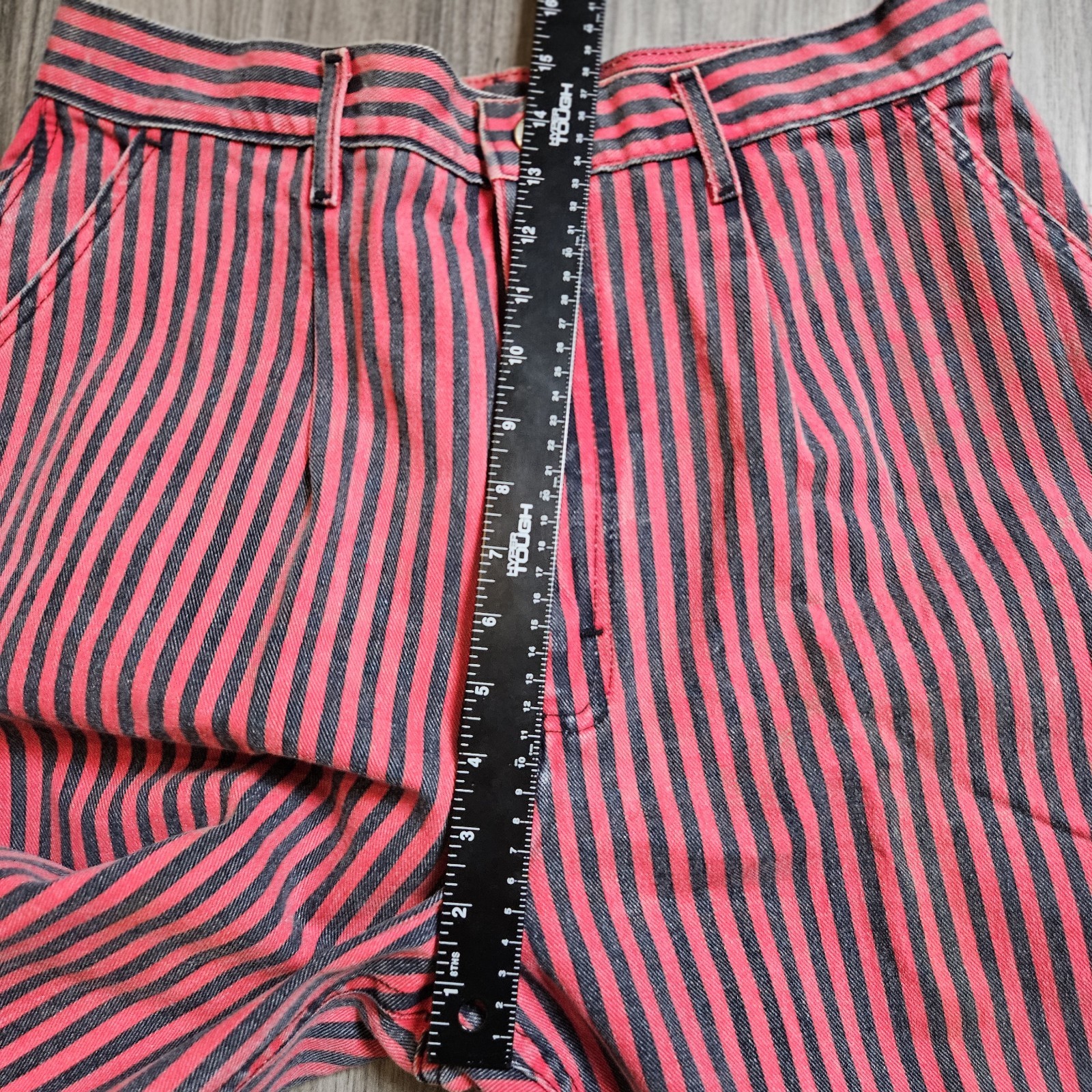 NOS 80s/90s Lee Red&Black Hickory Railroad Striped Women’s Jeans 32×27.5 VTG