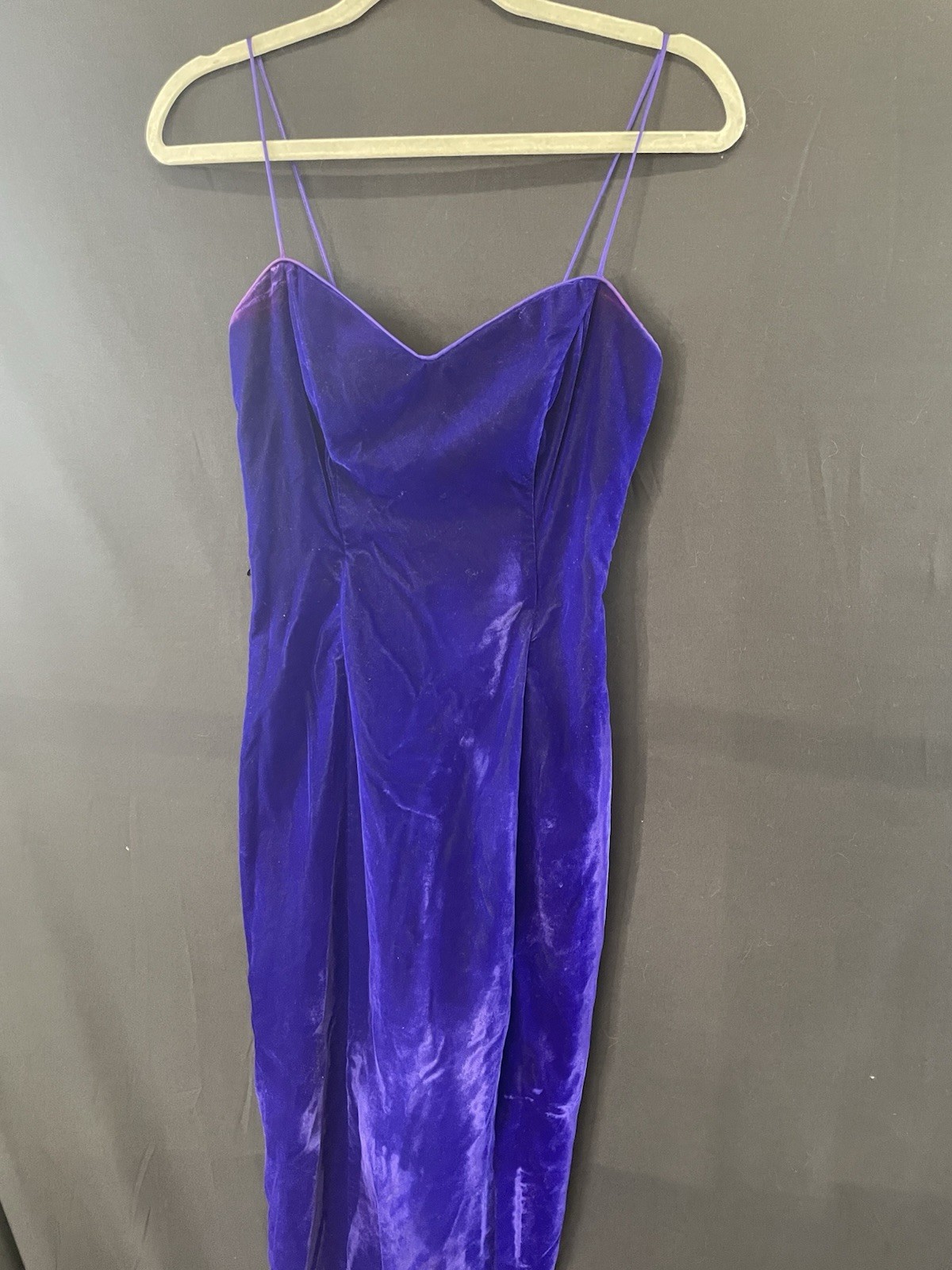 Vintage Hot Purple Velvet De Laru Dress Formal / Evening