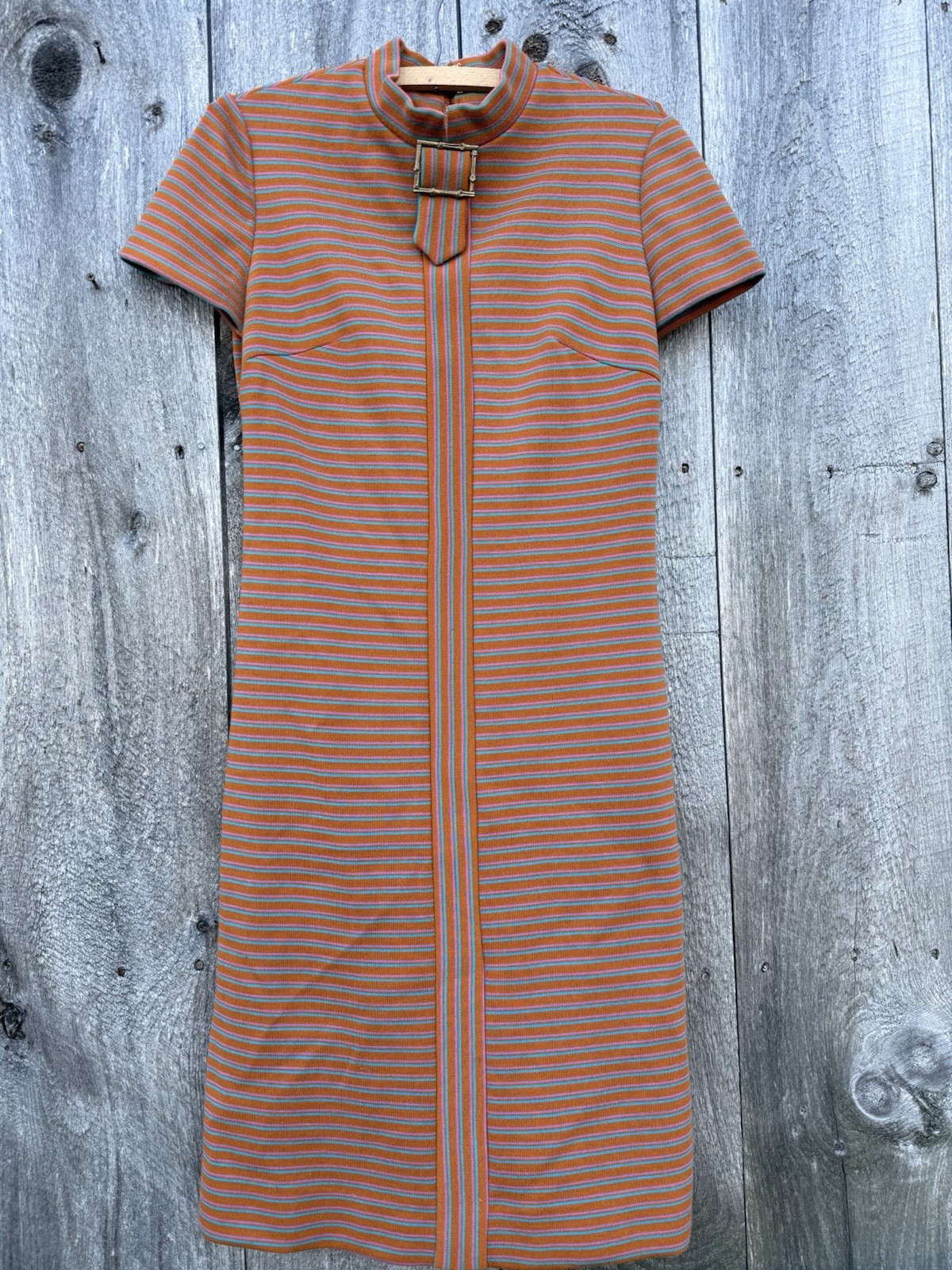 Kay Windsor 1960’s Mod Striped Shift Dress Sz SM / XS Gogo Vintage Stretch