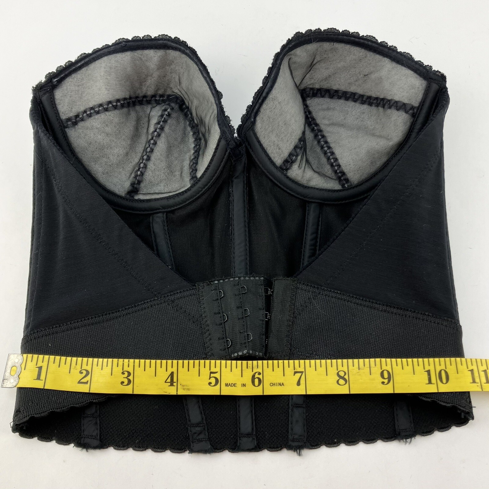 1980S USA Carnival Union Label Tag Black Bustier Corset Top 32C Rib Stays