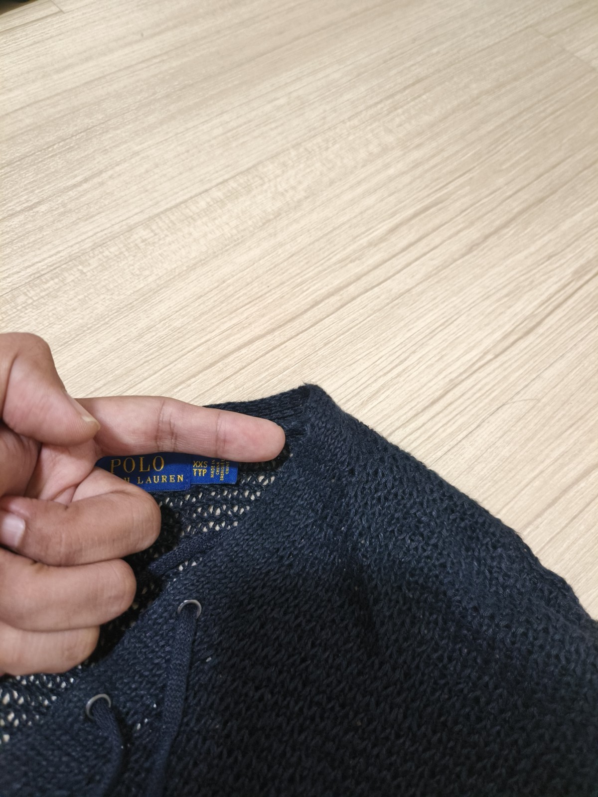 Polo Ralph Lauren Cotton blend lace-up open-knit sweater