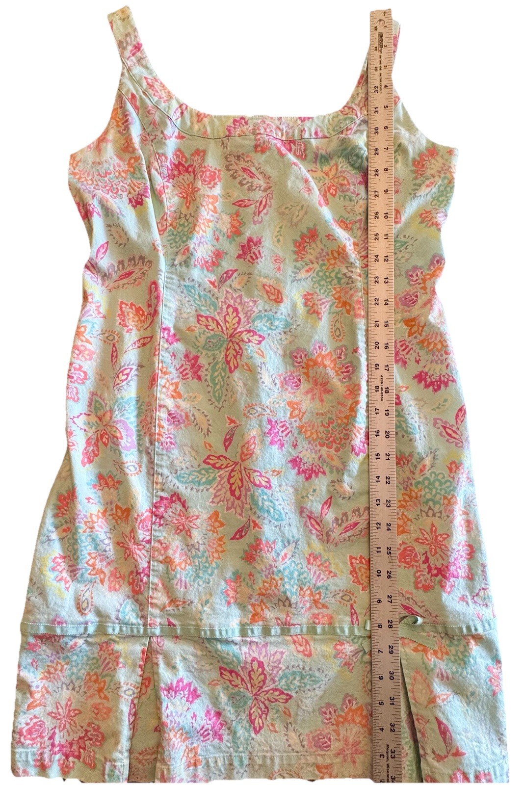 VTG SIGRID OLSEN SPORT Cottage Core Blue Floral Sundress Cotton & Spandex (12P)