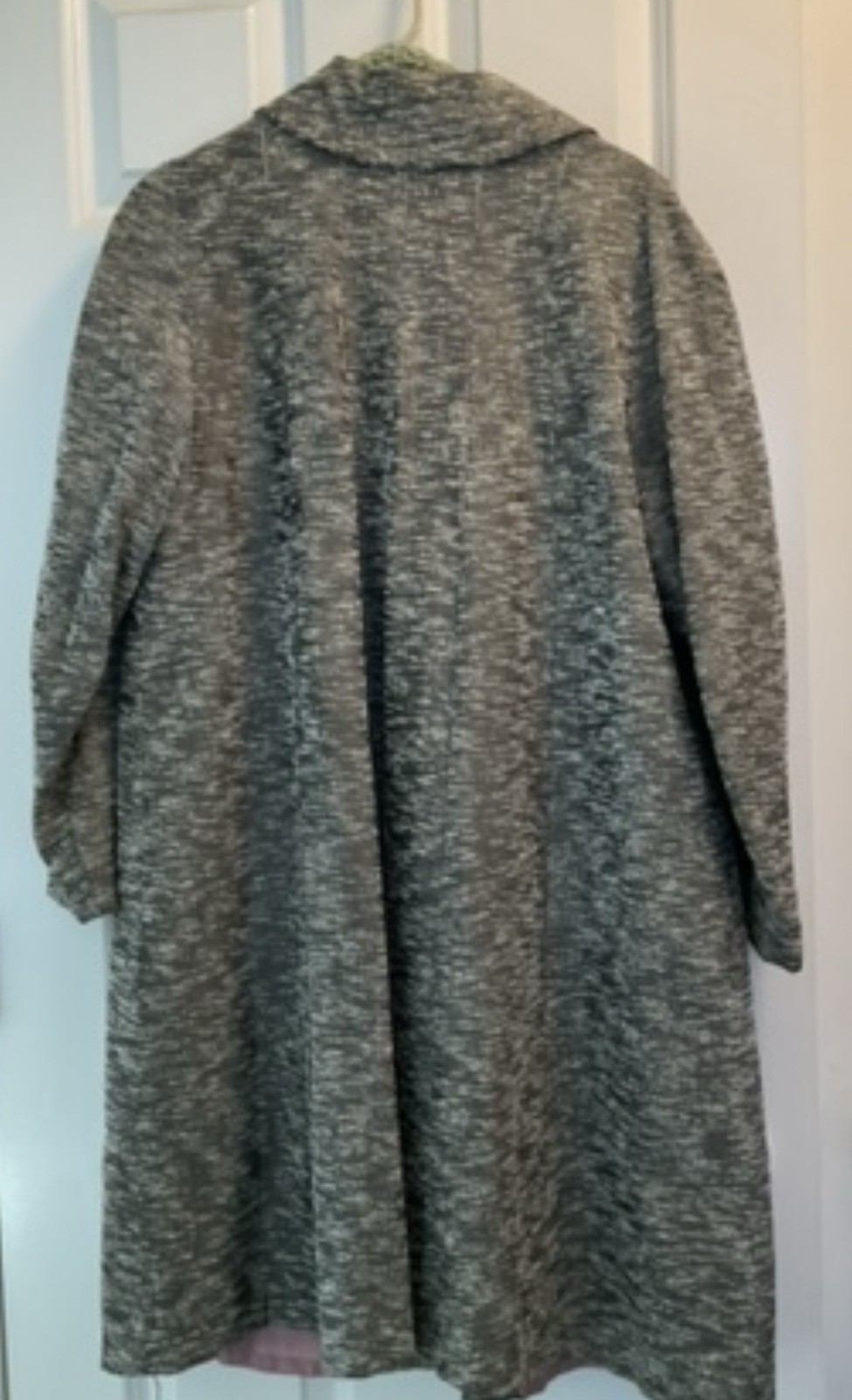 Vintage Coat Grey Med Pink Metalic Silk Lining 1960 Housewife Pink Lined Pocket