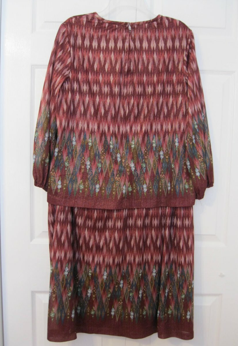 Cocktail Dress Size XL 18 20 Shimmer Diamonds Metallic Vintage Fancy Bust 48″