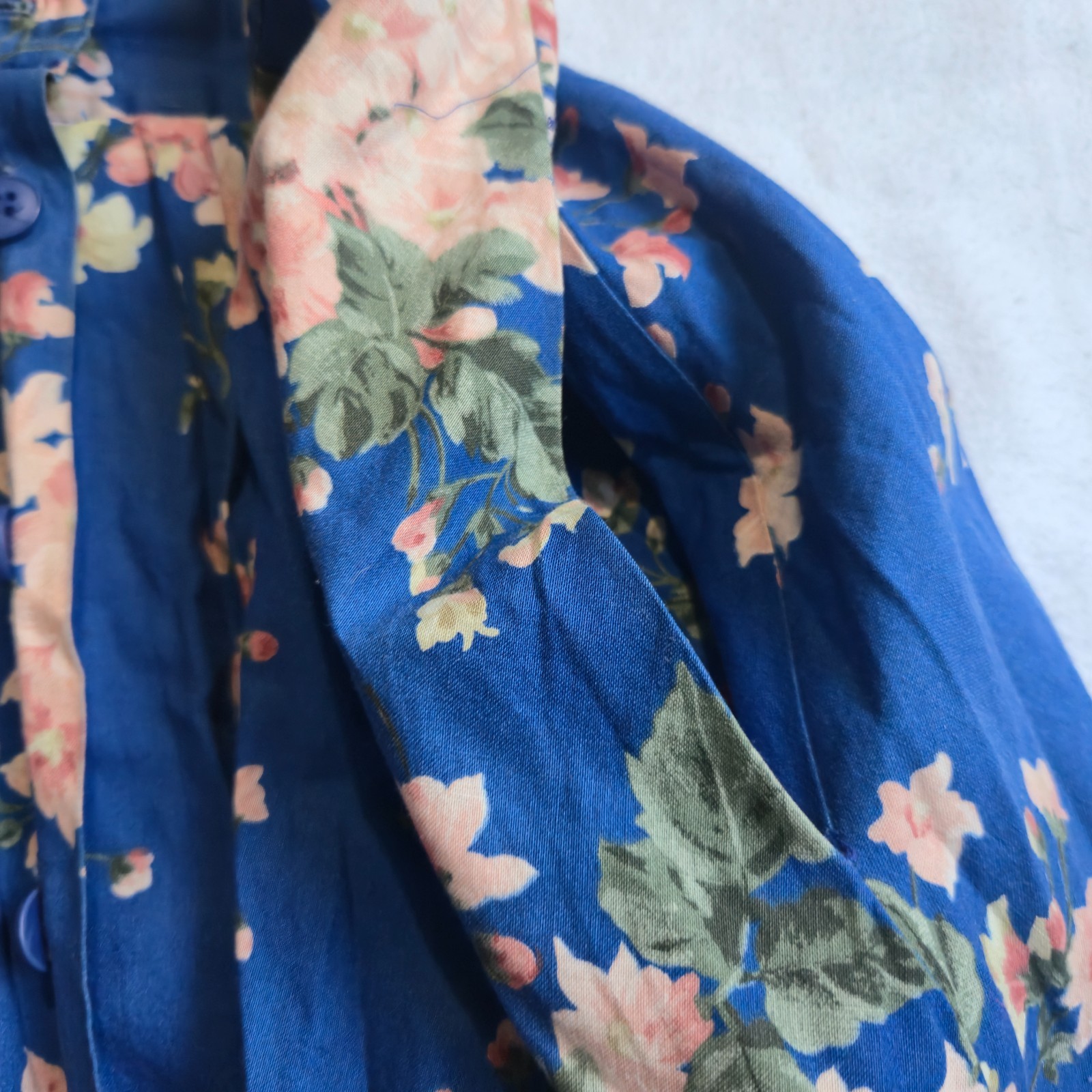 Vtg 90s Carol Anderson Petites Floral Midi Dress Pockets USA Cottagecore 2P