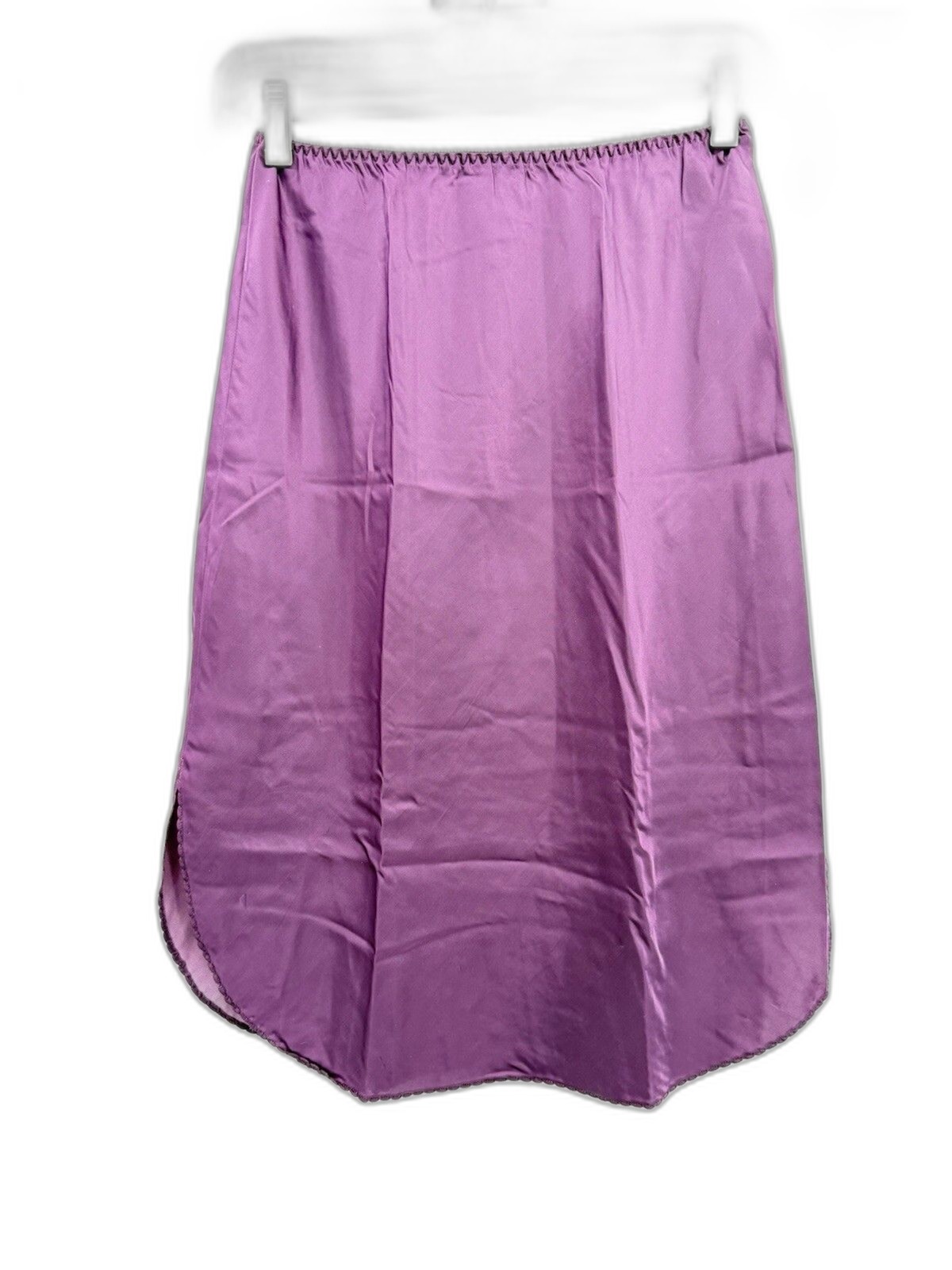 Vintage Barbizon Satin Remarque 1/2 Slip Purple Petite Small Rounded Side Slits