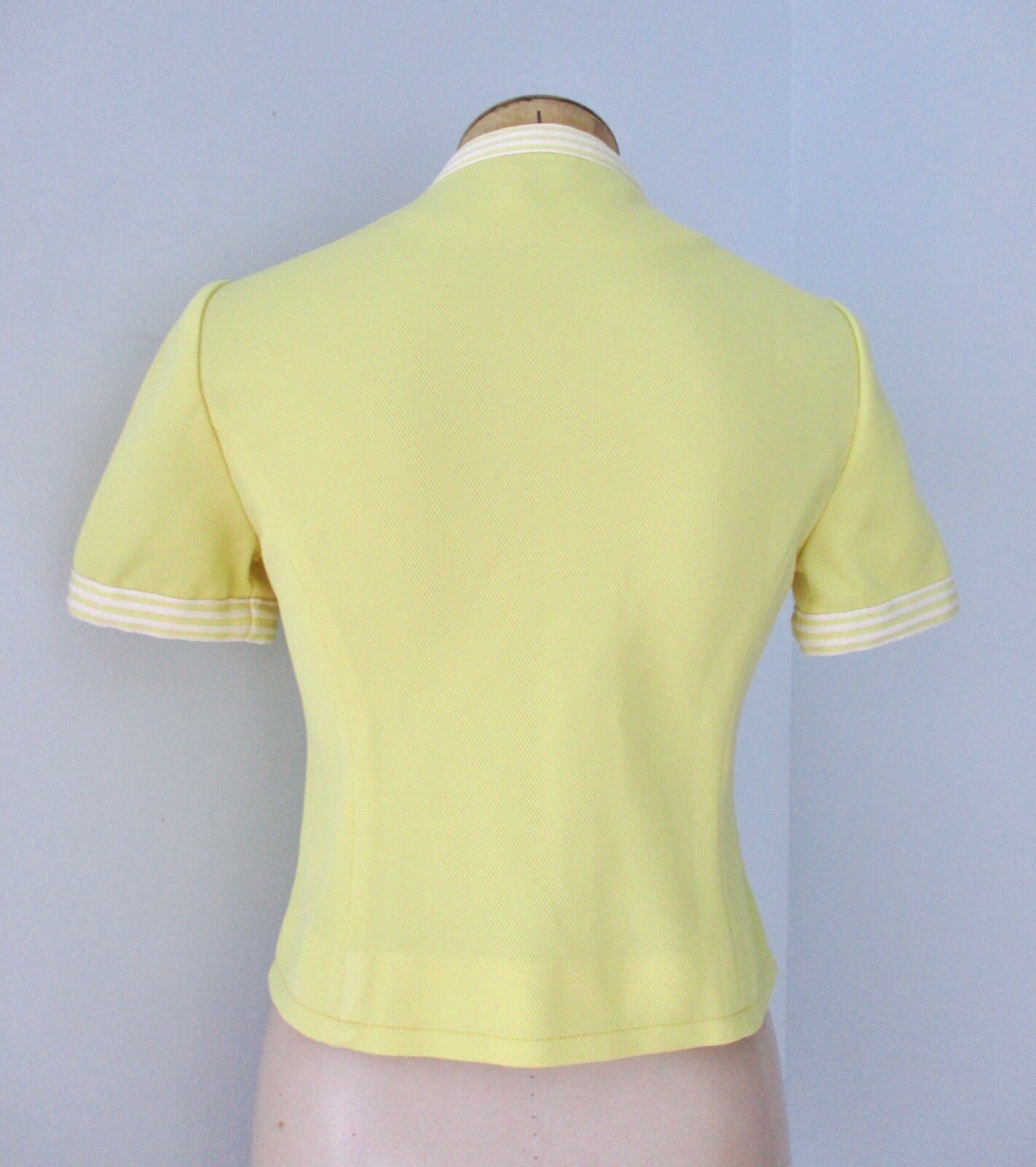 Vtg 70s Leslie Fay Yellow 2-Pc Fit Flare Ringer Dress Jacket Secretary Suit S/M