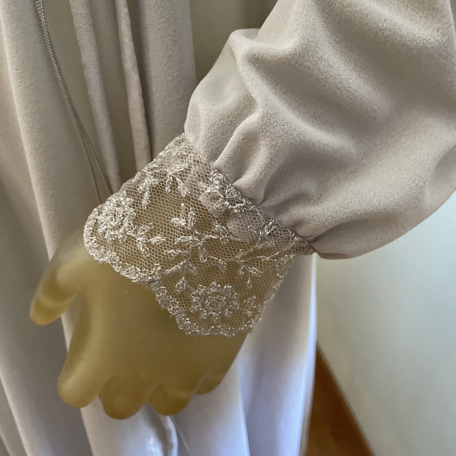 Vintage 70s Disco Dress Lilac Purple Color With Silver Accent, Lace Detail
