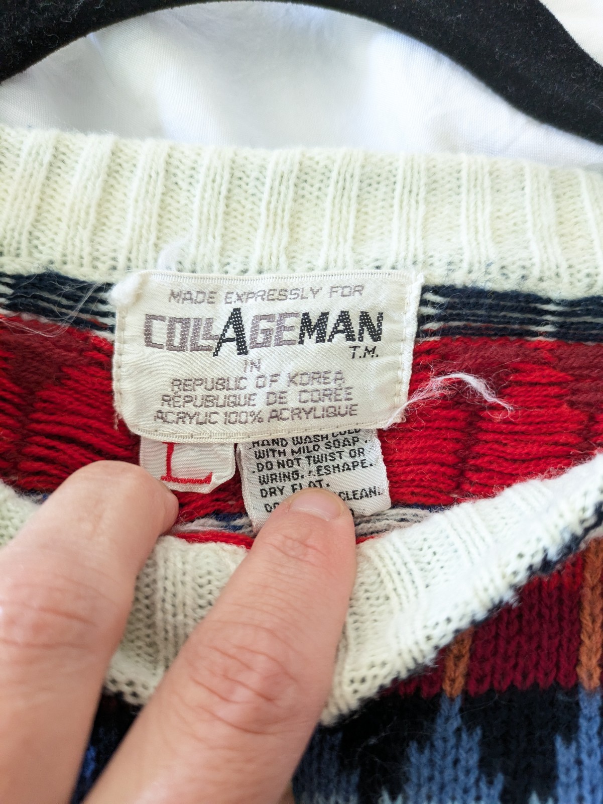 Vintage 90s Grandpa Sweater Cozy Knit Colorful Slouchy Unisex Grunge