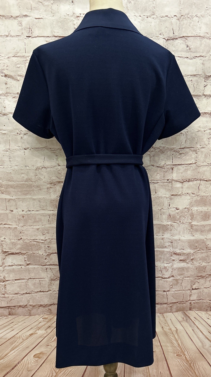 David Crystal Vintage 60s Dark Blue Polo Dress w/ Belt Tennis Mod Preppy Size 18