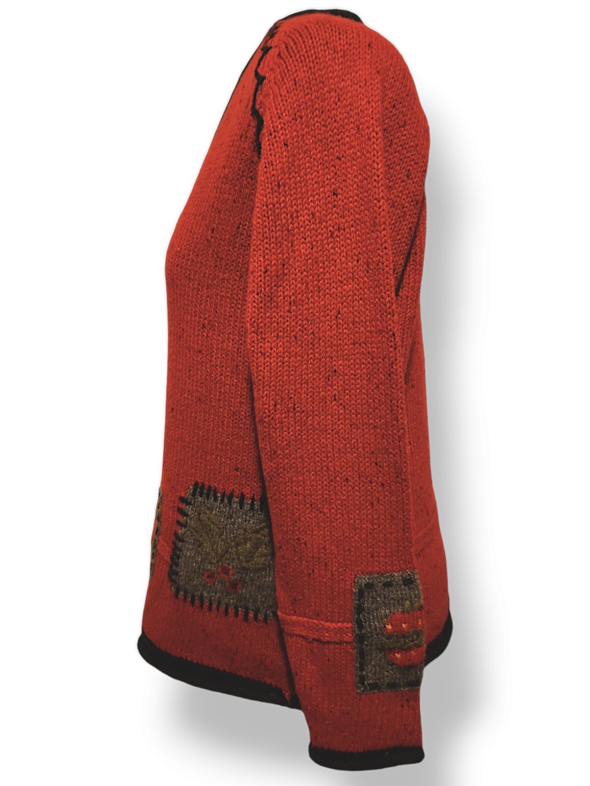 Northern Isles Women’s Vintage M Handknit Cardigan Sweater Grandma Patch