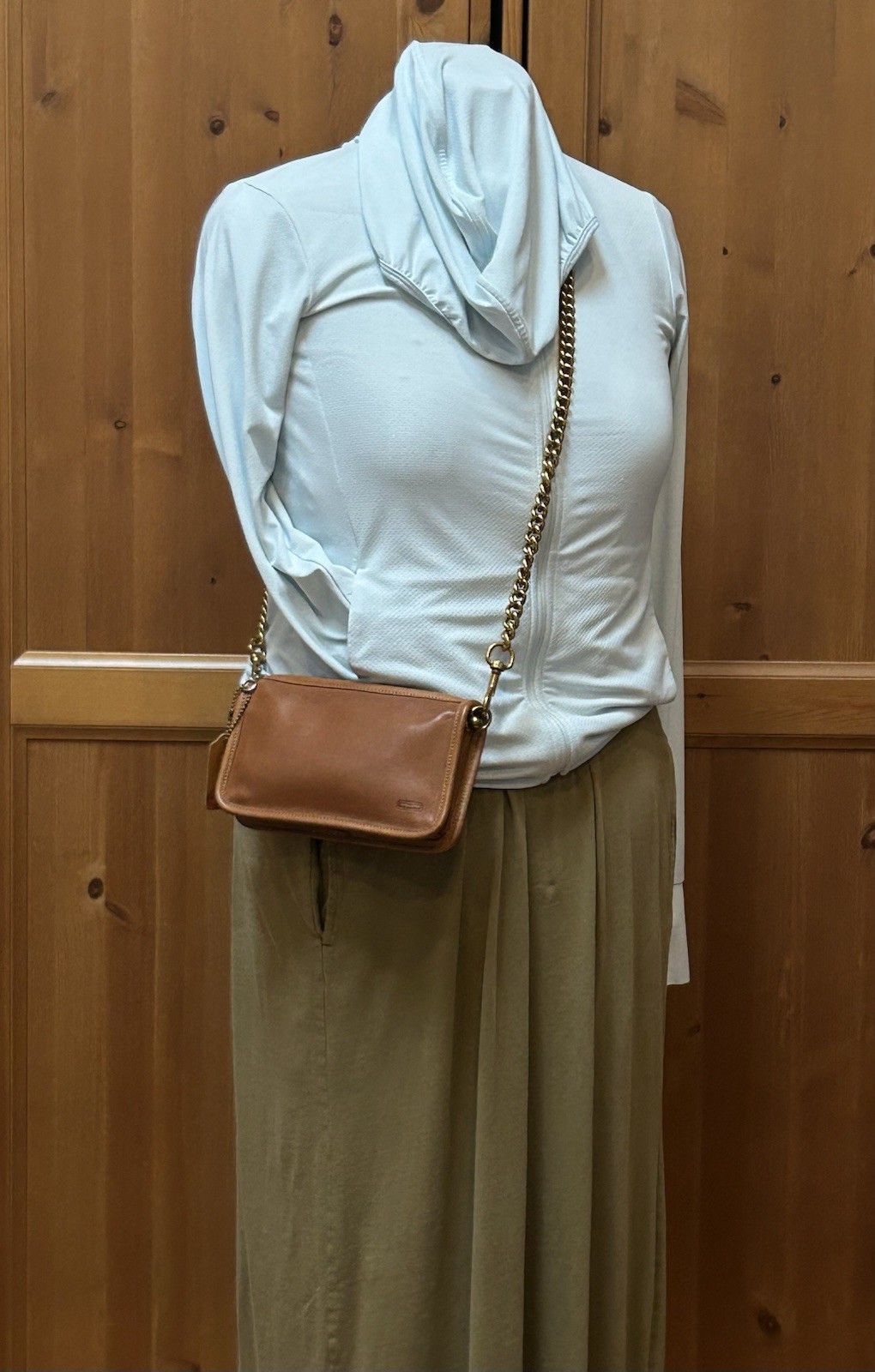 One of a kind Upcrafted Vintage COACH Chunky cosmetic Crossbody Case British tan
