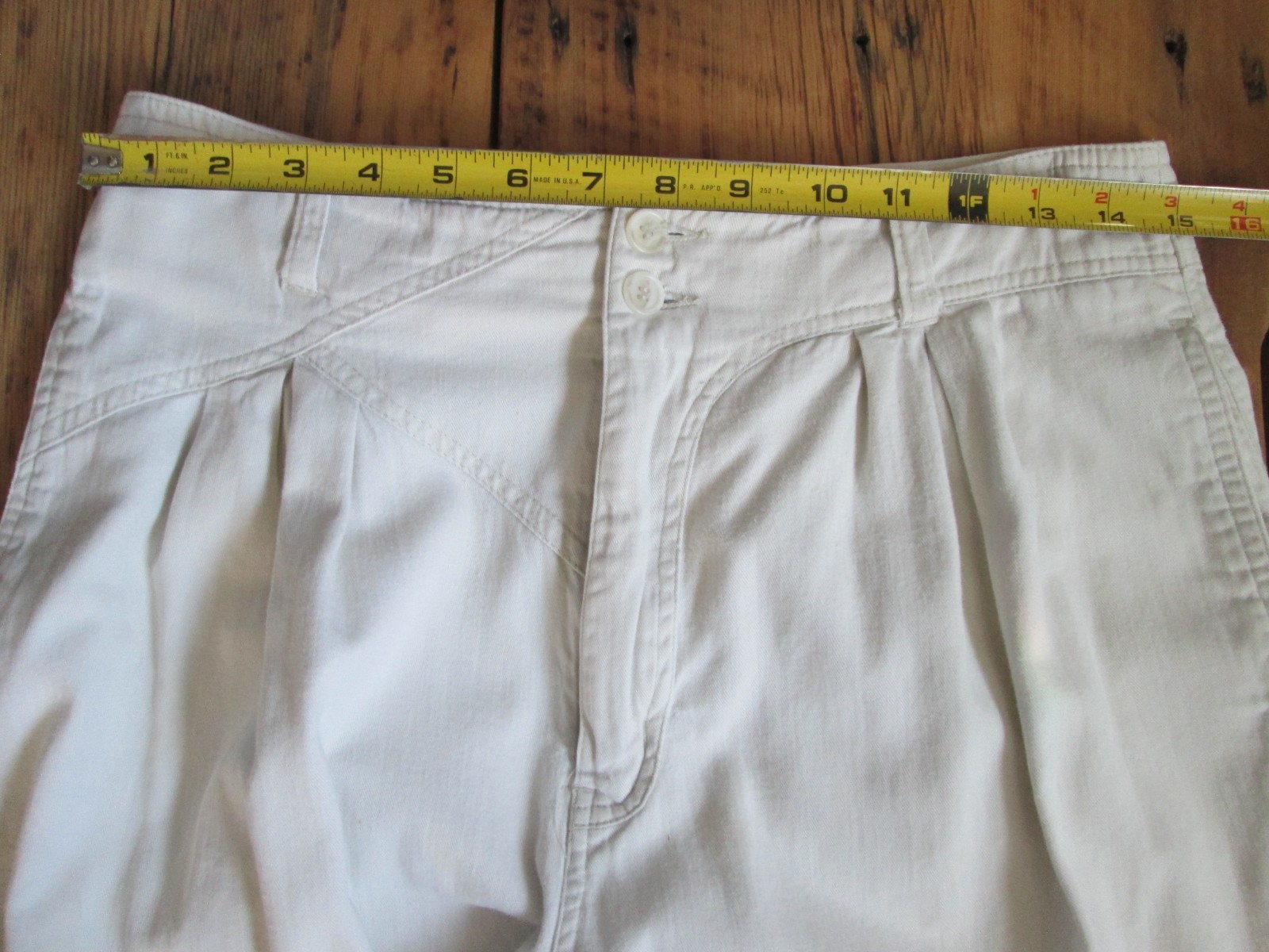 Vintage Zeppelin 80s 90s Pants 30×30 White Pleated High Waist Tapered Paper Bag