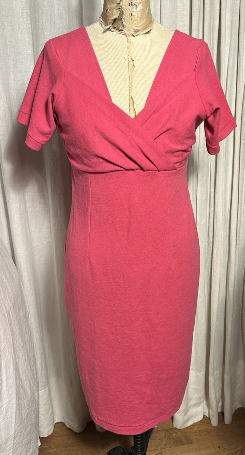 Vintage Avon Fashions Womens Pink Knit S Sleeve Dress Sz L NWT