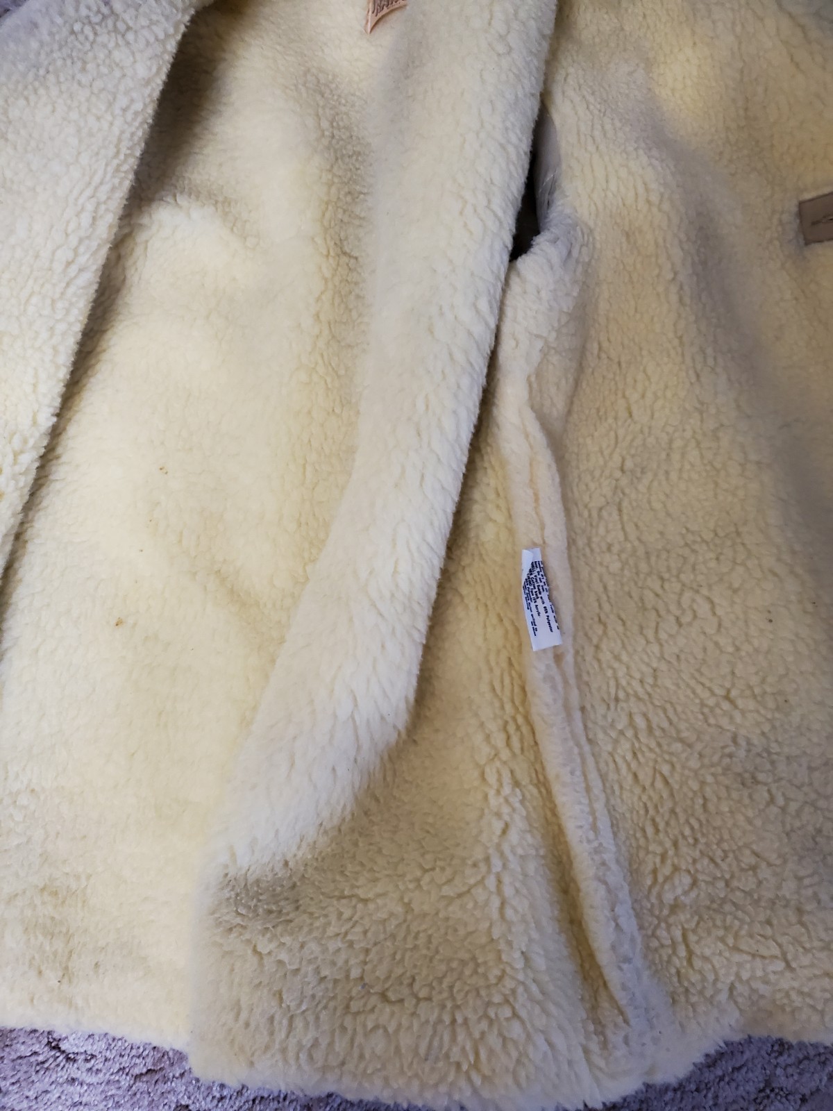 VTG Town N Ranch Tan Sherpa Lined Faux Suede Western Jacket Winter Coat Women XL