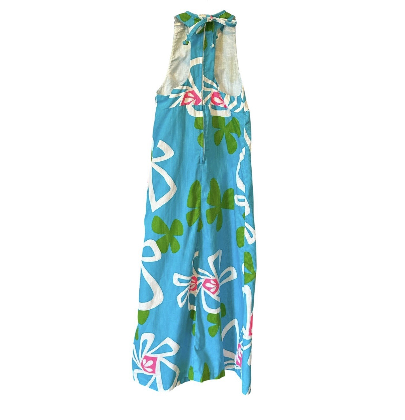 VTG Liberty House Nalii Maxi Halter Dress Sz 10 Floral MCM Multicolor FLAW