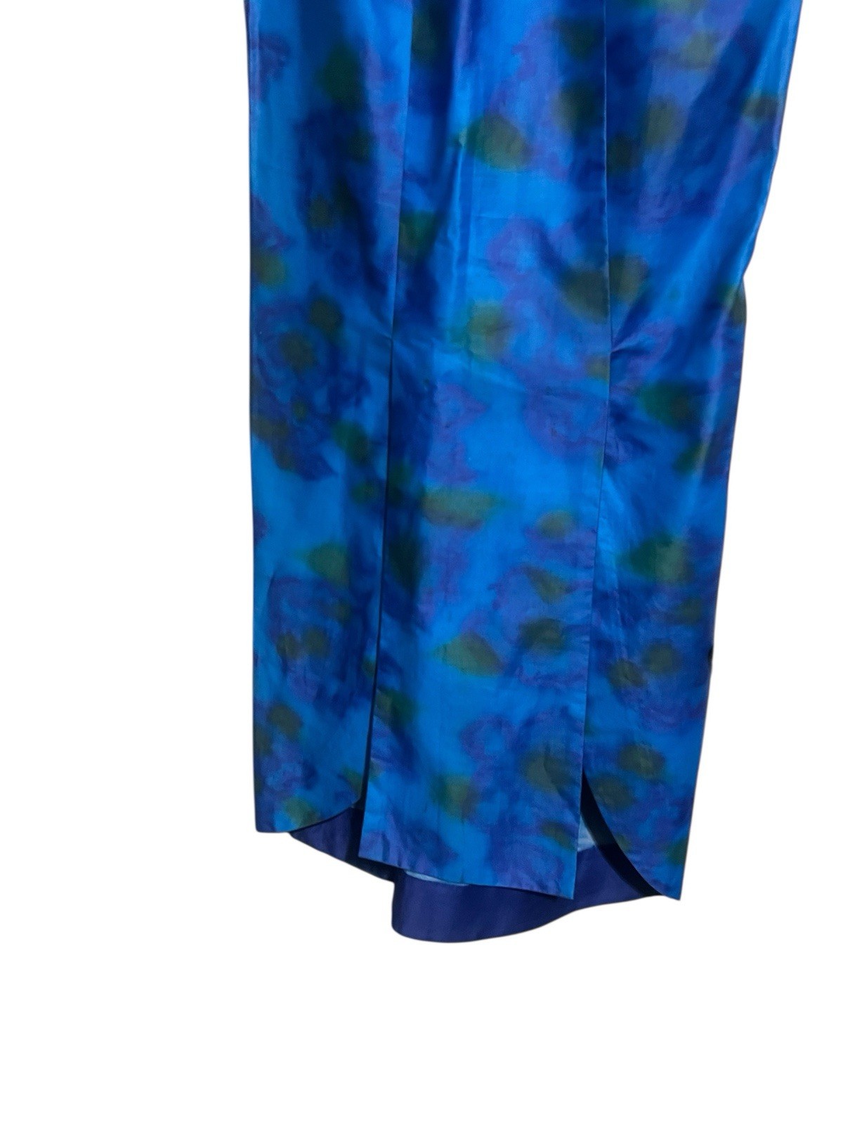 Liberty House by Kiyomi Vintage Maxi Dress Size XS Blue Green Front Slits