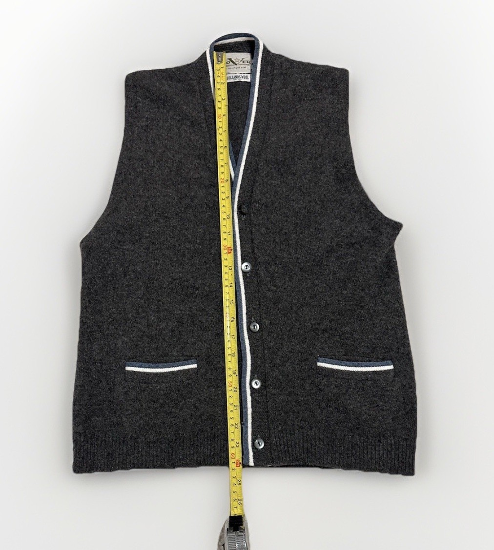 Vintage Dover Sweater Vest, Lambs Wool Medium, Gray