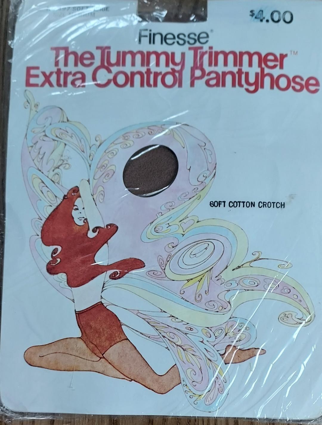 Vintage 1978 Finesse The Tummy Trimmer Extra Control Pantyhose Soft Beige Size M