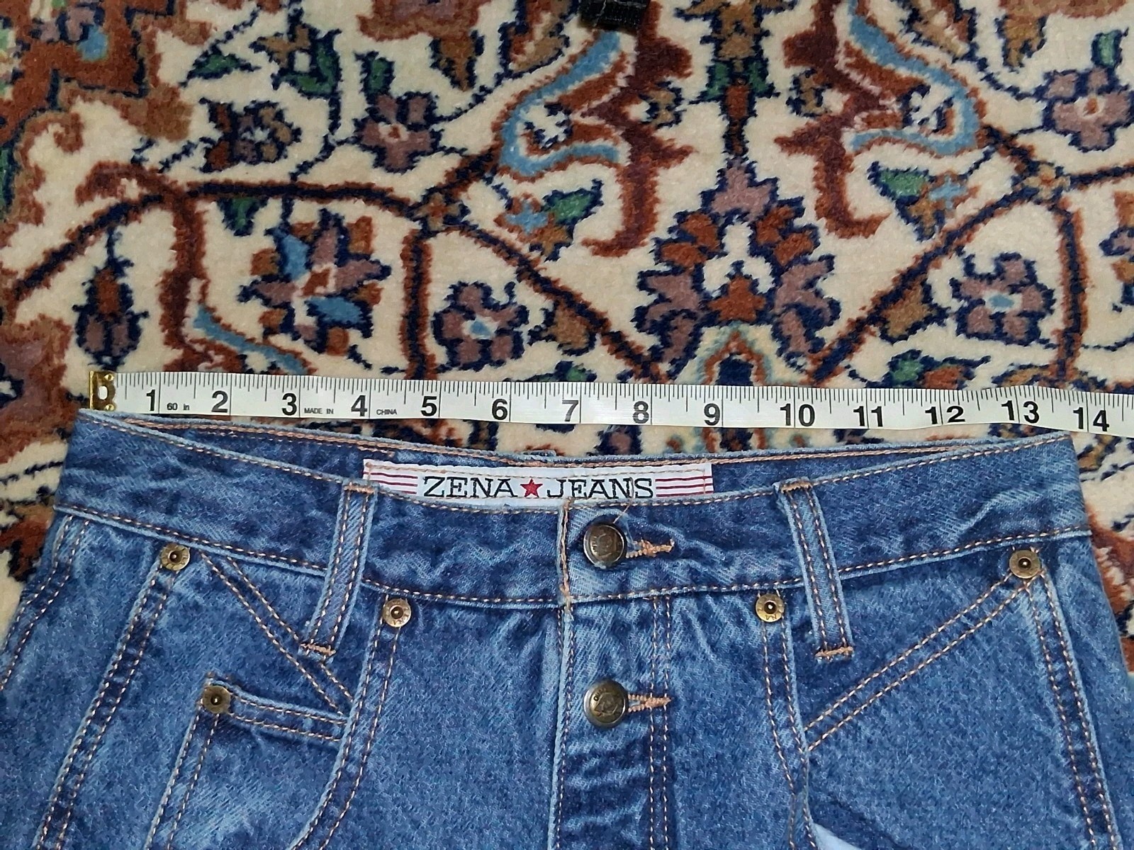 Zena Mom Jeans High Waisted Tapered Leg Medium Wash Blue Denim Womens 8 Vintage