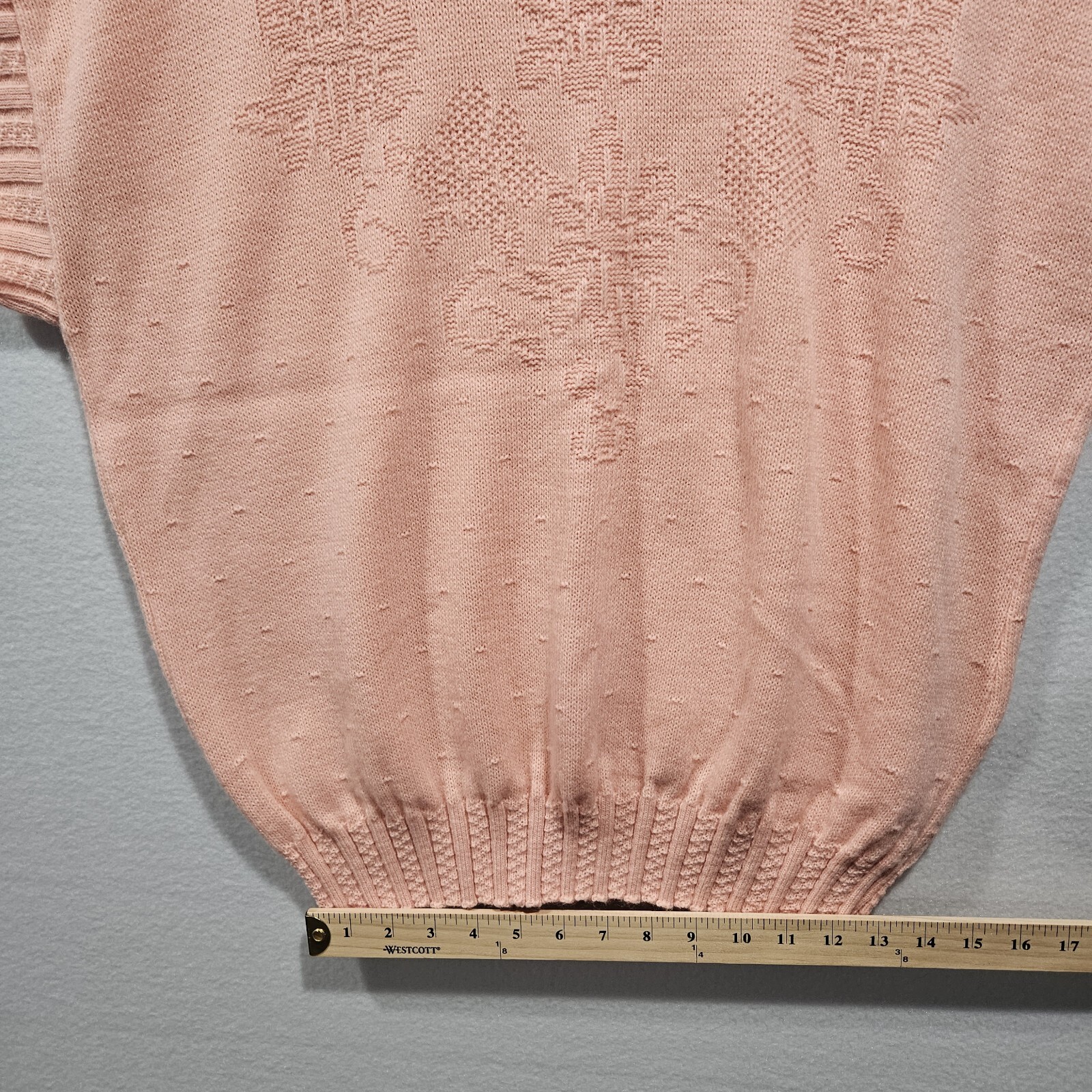 Vintage Adele Knitwear Pink Floral Pullover Vest Sweater Small Medium Made USA