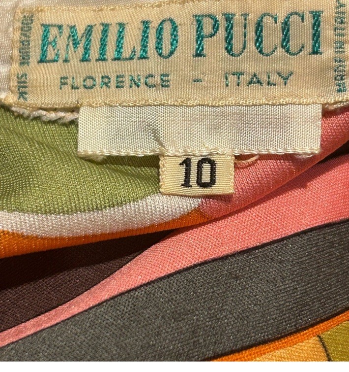 Vintage Emilio Pucci 10 4 Jersey Silk Dress