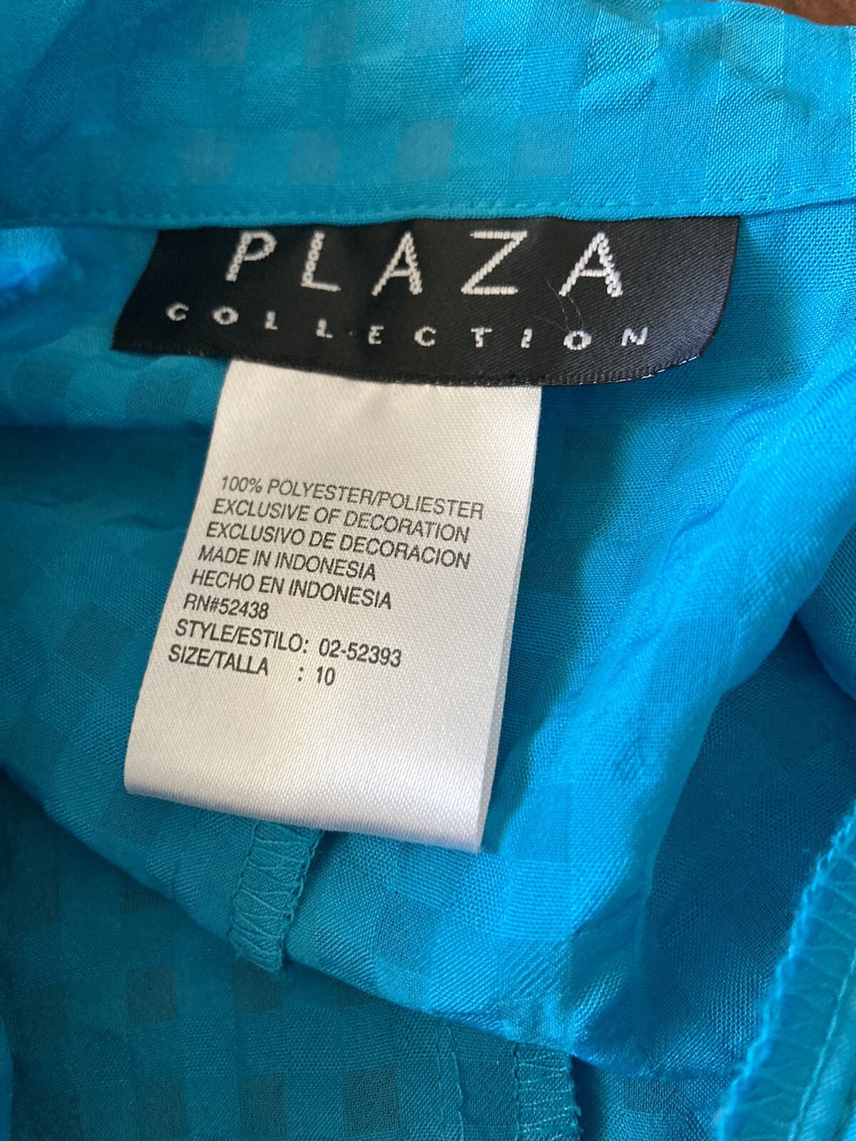Vintage Plaza Collection Two Piece Dress Sheath And Jacket Set Size 10 Aqua Blue
