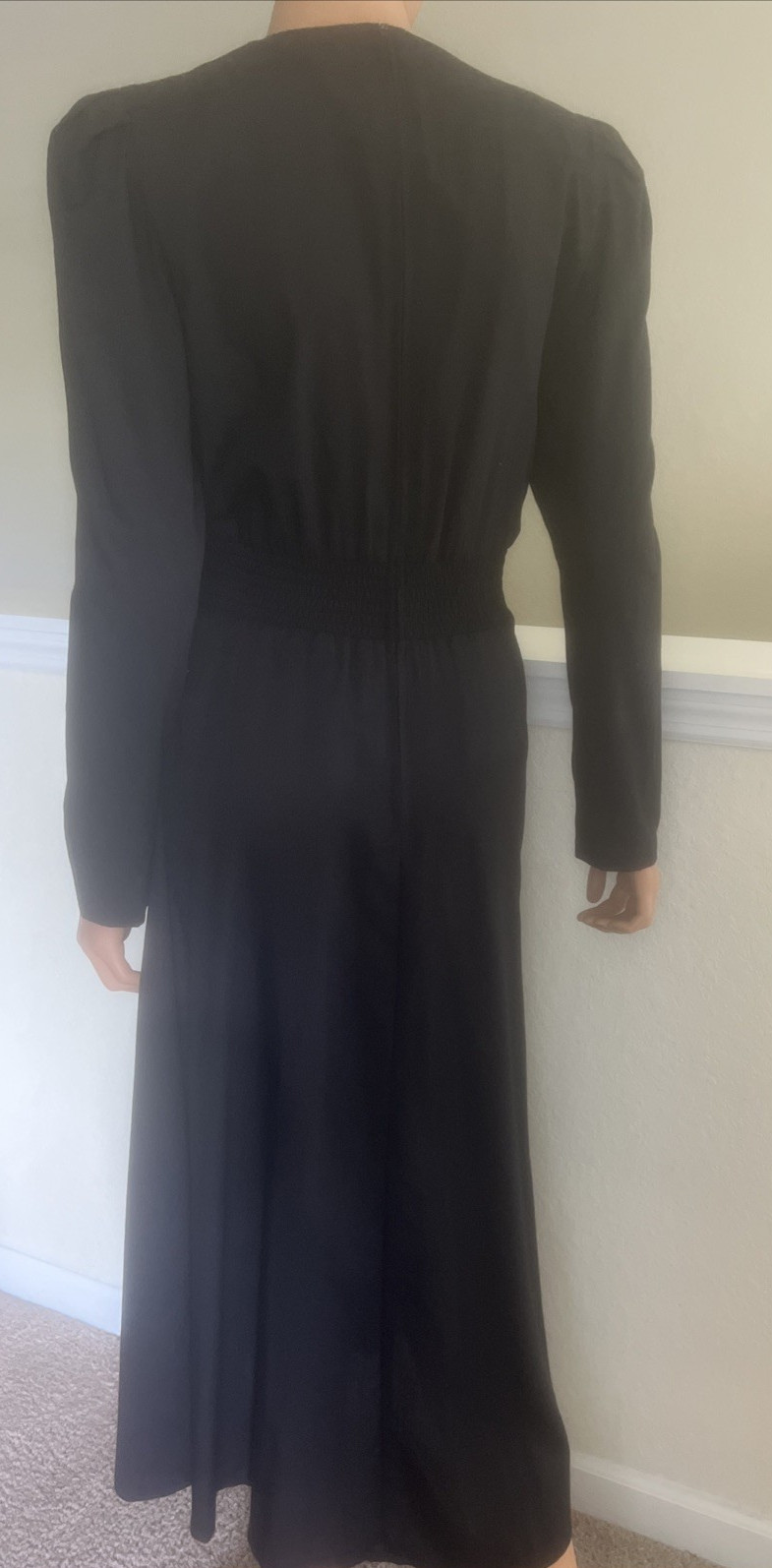 Vintage Go Vicki! 80s Black Gothic Romantic Dress Victorian Revival Witchy 9/10