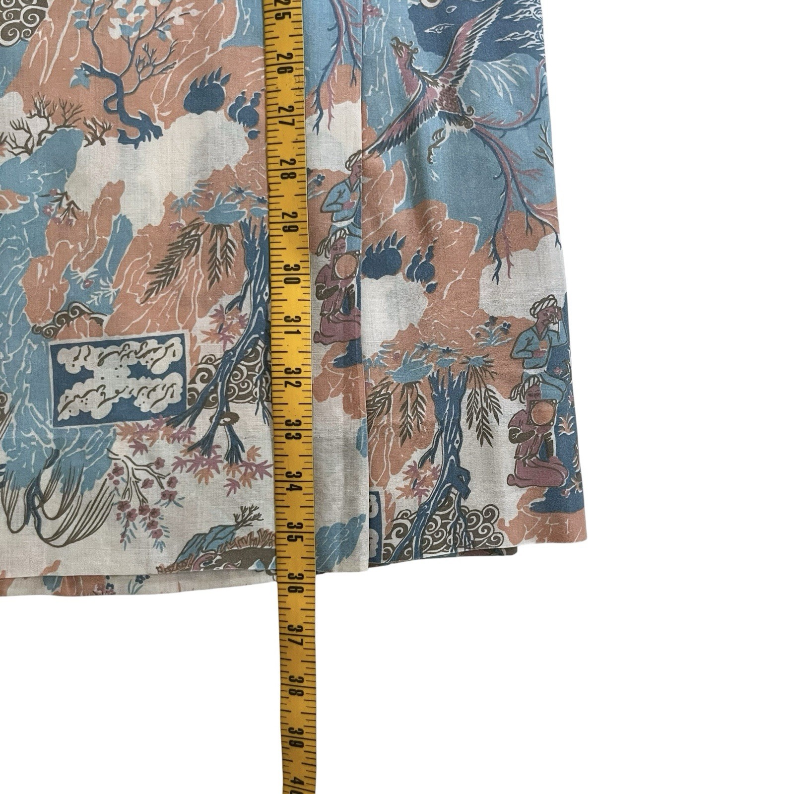50s 60s Vintage Handmade Asian Inspired Print Shift Dress Small