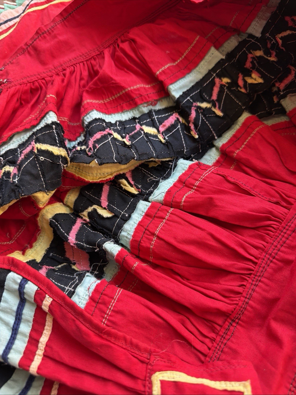 Vintage Seminole Native American Authentic Rare Patchwork Skirt 1950s 40s