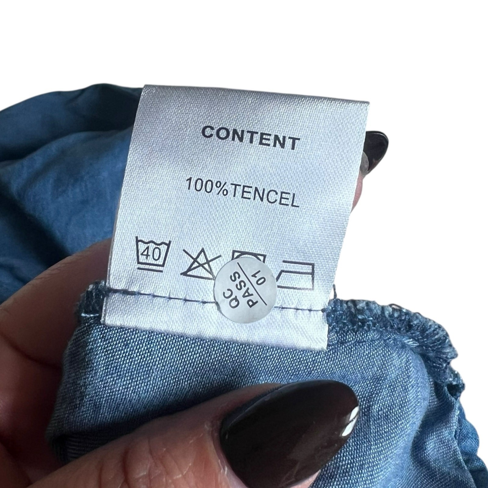 Ellandemm Tencel Denim Two Piece Set Blue Puff Sleeve Crop Top Shorts XL 2XL
