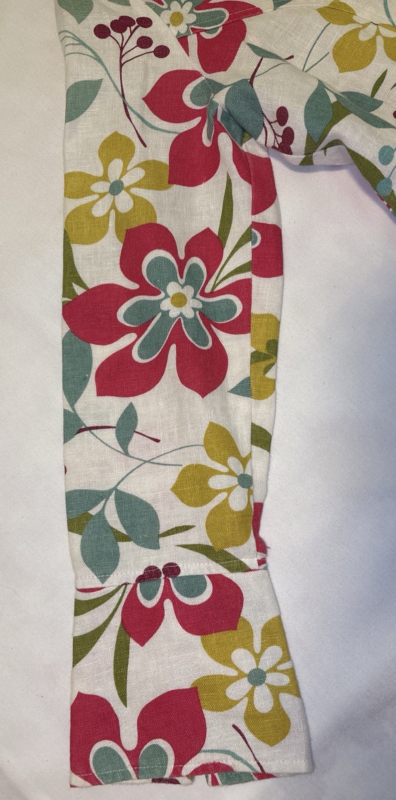 Vintage Gotcha Covered Floral Linen? Jacket Blazer Sz M No Tag Tropical Colorful