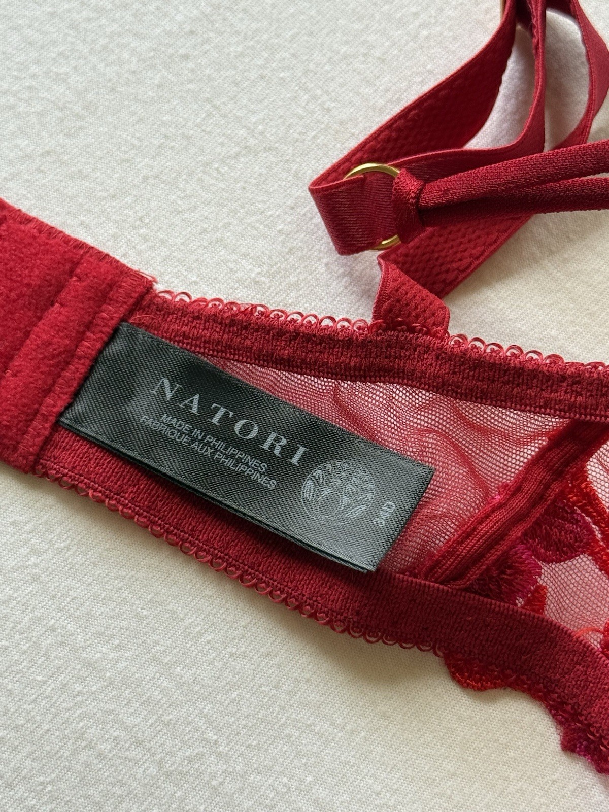 Vintage NATORI 133102 Women’s Size 34D Underwire Molded Contour Bra Red