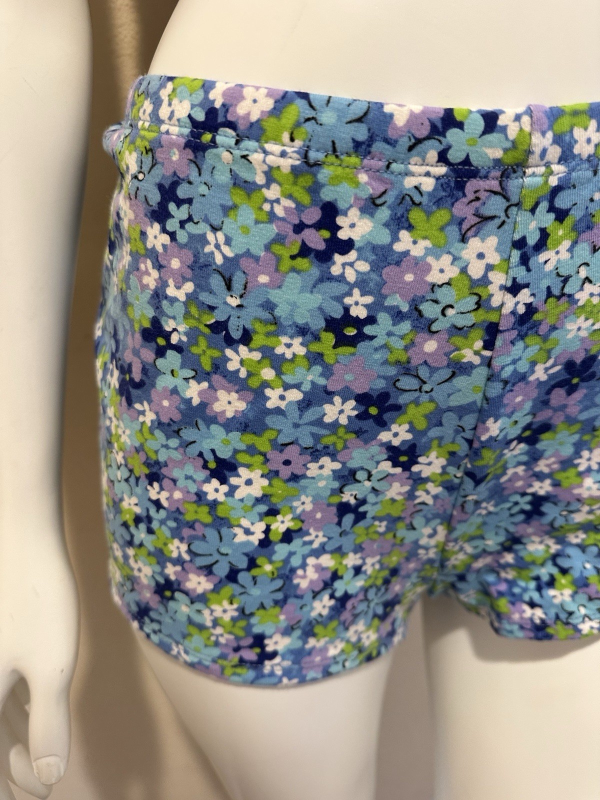 Vintage 90’s Bermuda Beachwear Floral Cotton Polyester Bikini Top Boy Shorts L