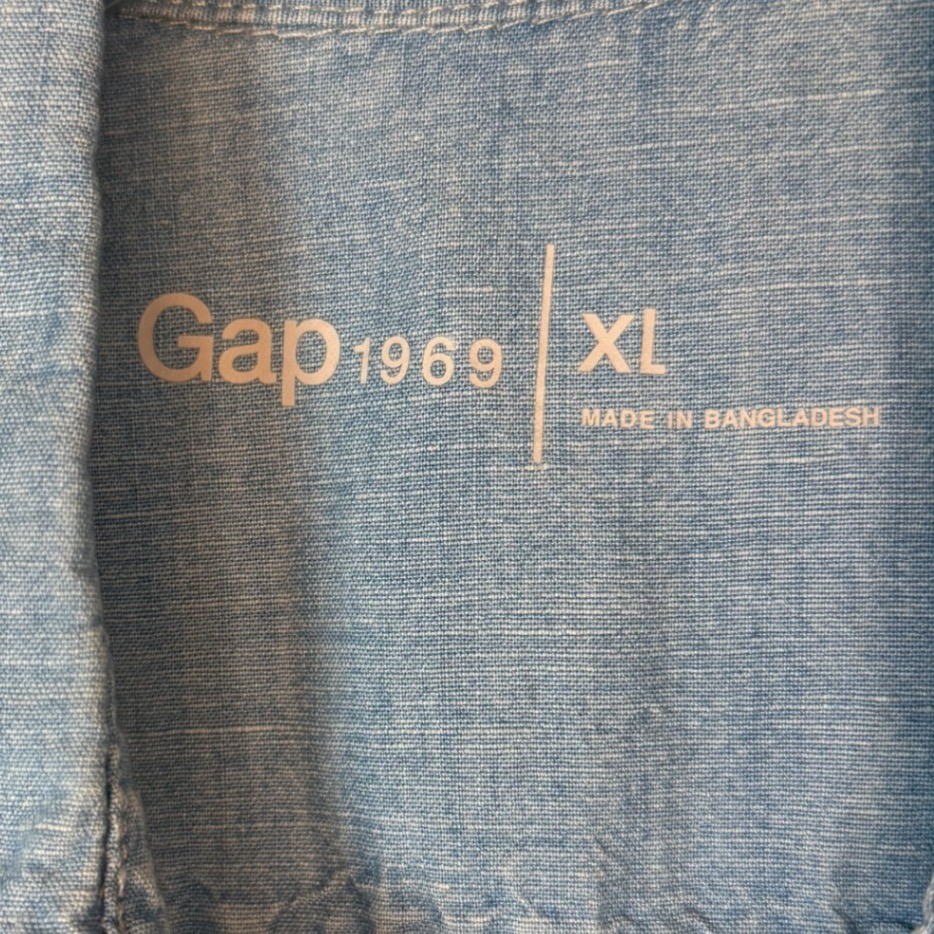 NWT GAP Women’s 1969 Linen Denim Shirtdress, Light Indigo, Size XL