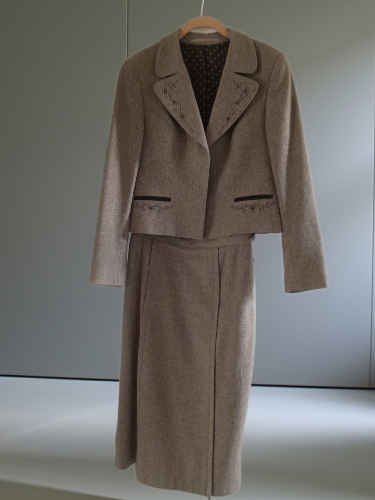 Vintage SCHILDMANN Austrian Trachten Suit | Embroidered Loden Boiled Wool W/ Sm