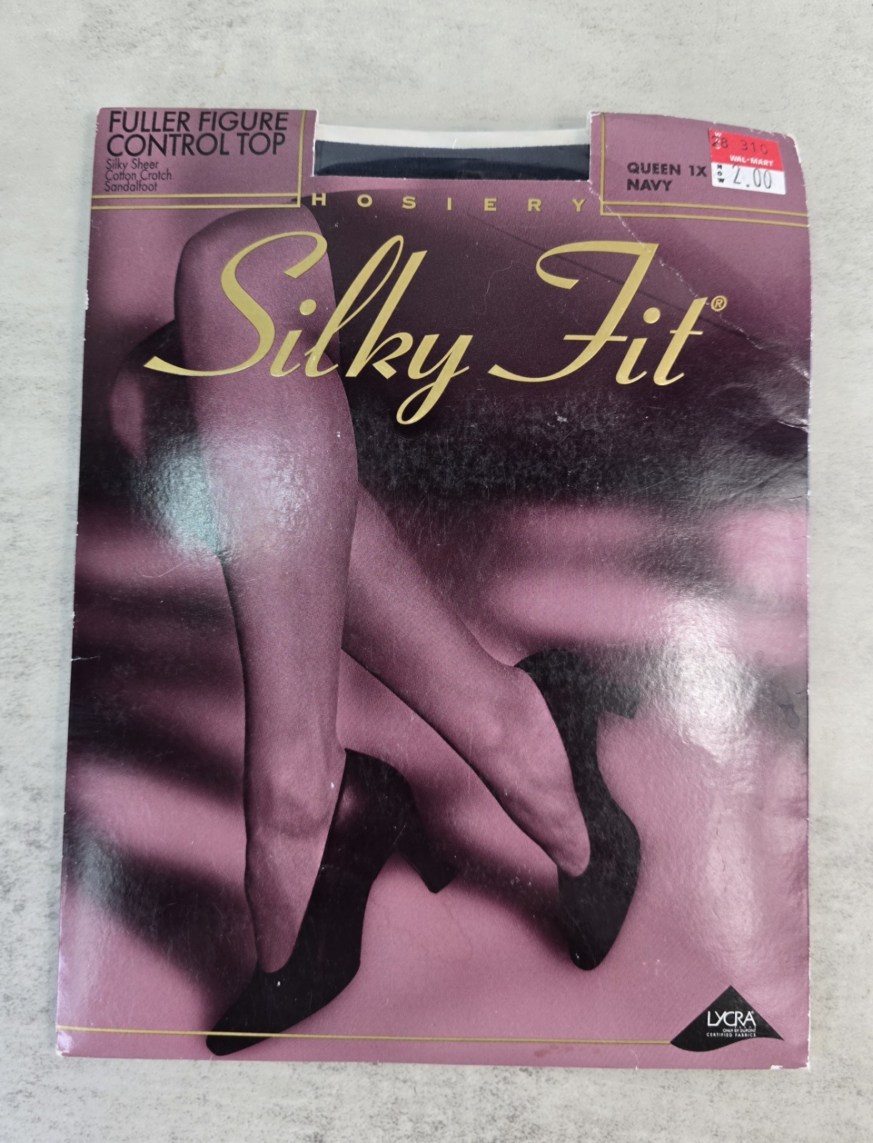 Silky Fit 1X Queen Navy Hosiery Silky Sheer Fuller Figure Control Top Sandalfoot
