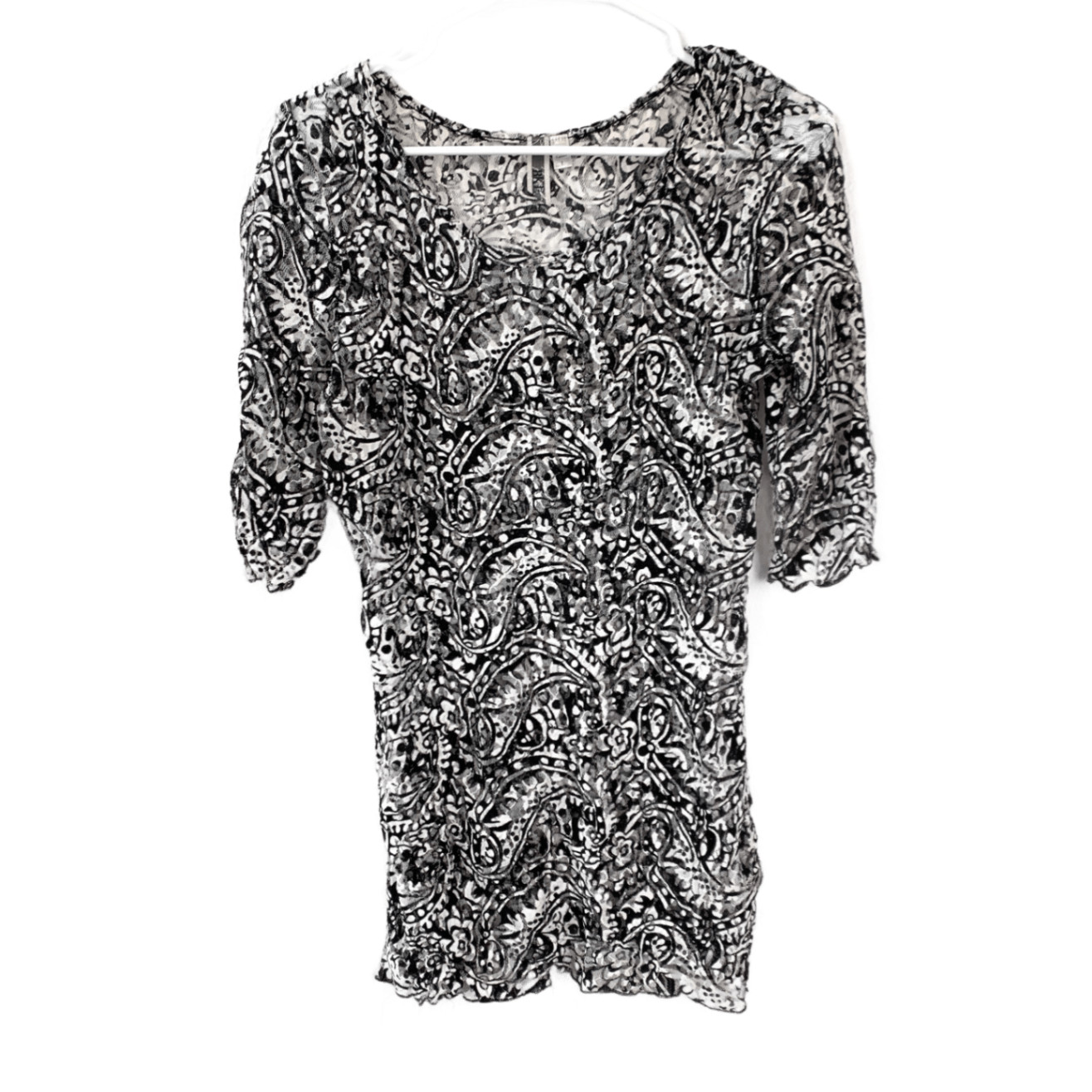 Vintage Y2K BKE Paisley Lace Mesh Shirt Top Women’s Large Whimsigoth
