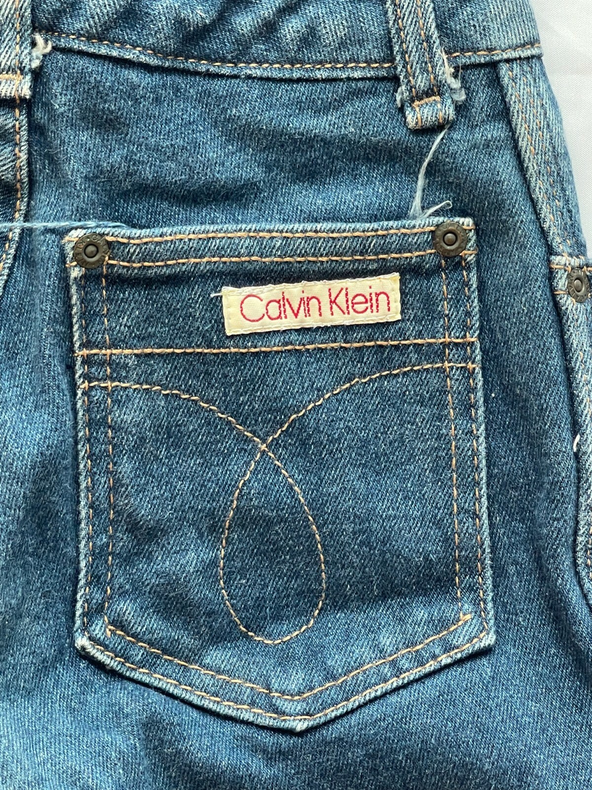 Vintage 60s 70s Calvin Klein High Waist Jeans USA Made 24 Waist Hippie Grunge