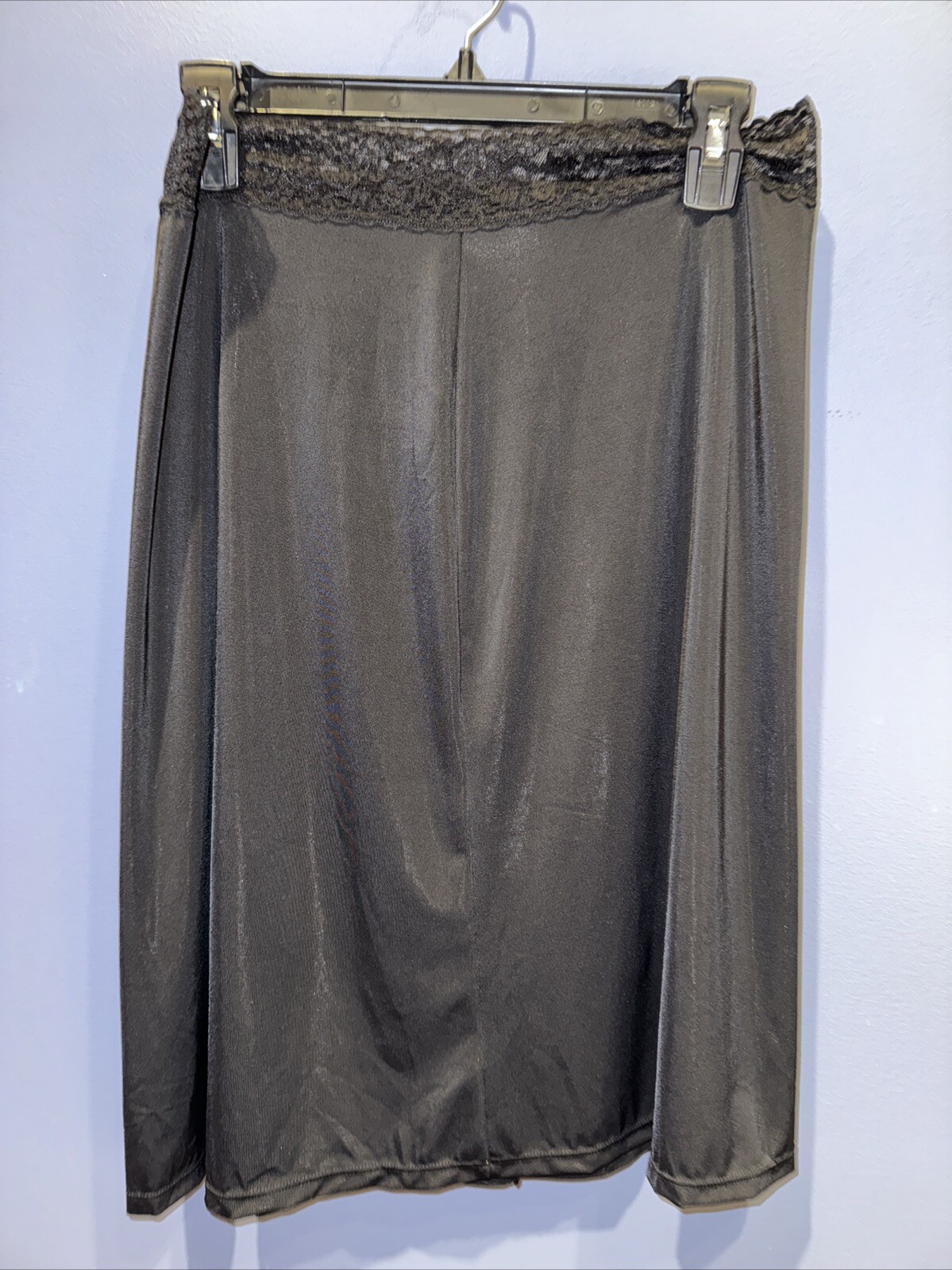 32” Waist Flat Black Half Slip, Lace Lined, Slit, Vintage KMART NWT Sears Brand