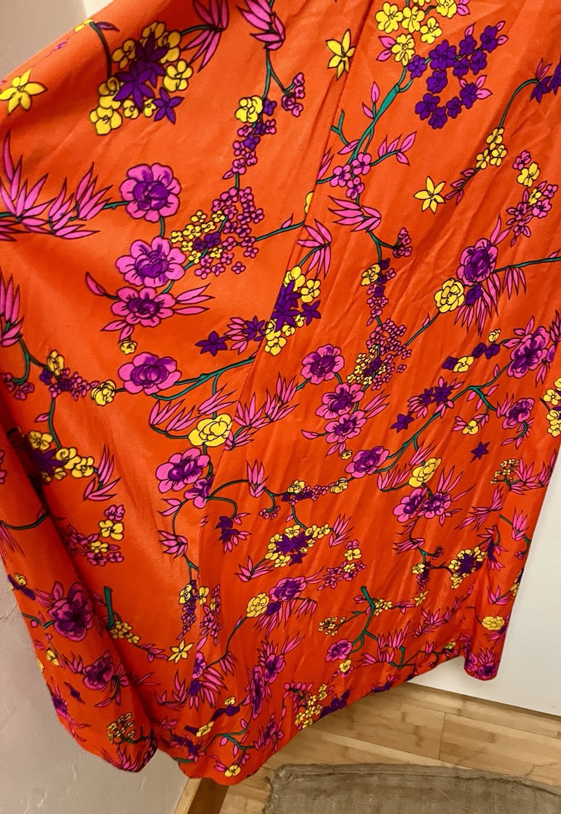 Vintage The Kollection 2 Pc Dress & Jacket Poly 1960-1970’s SZ Small Orange