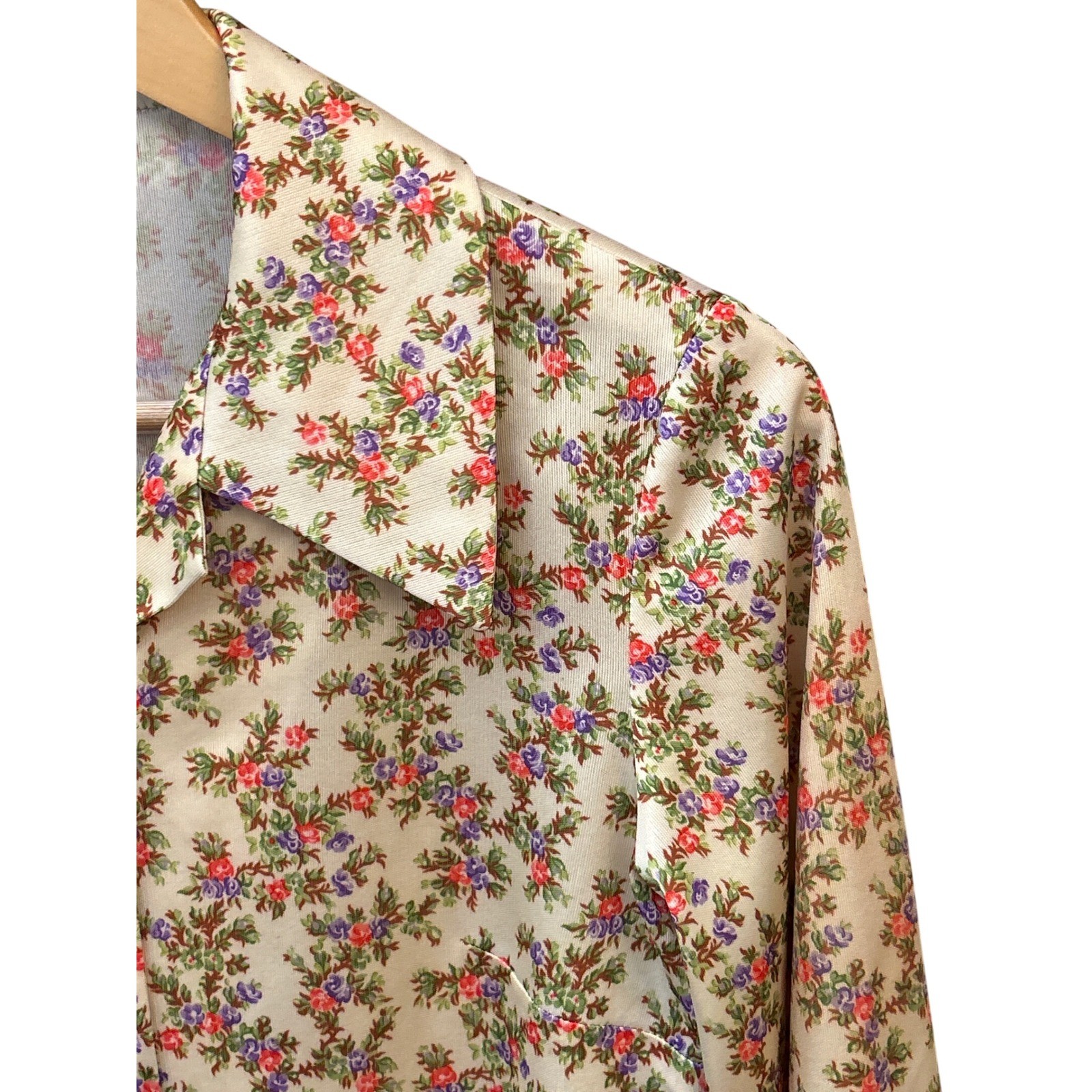 Vintage Floral Blouse Cottagecore Grandma Core Retro 70s Style Shabby Chic Boho