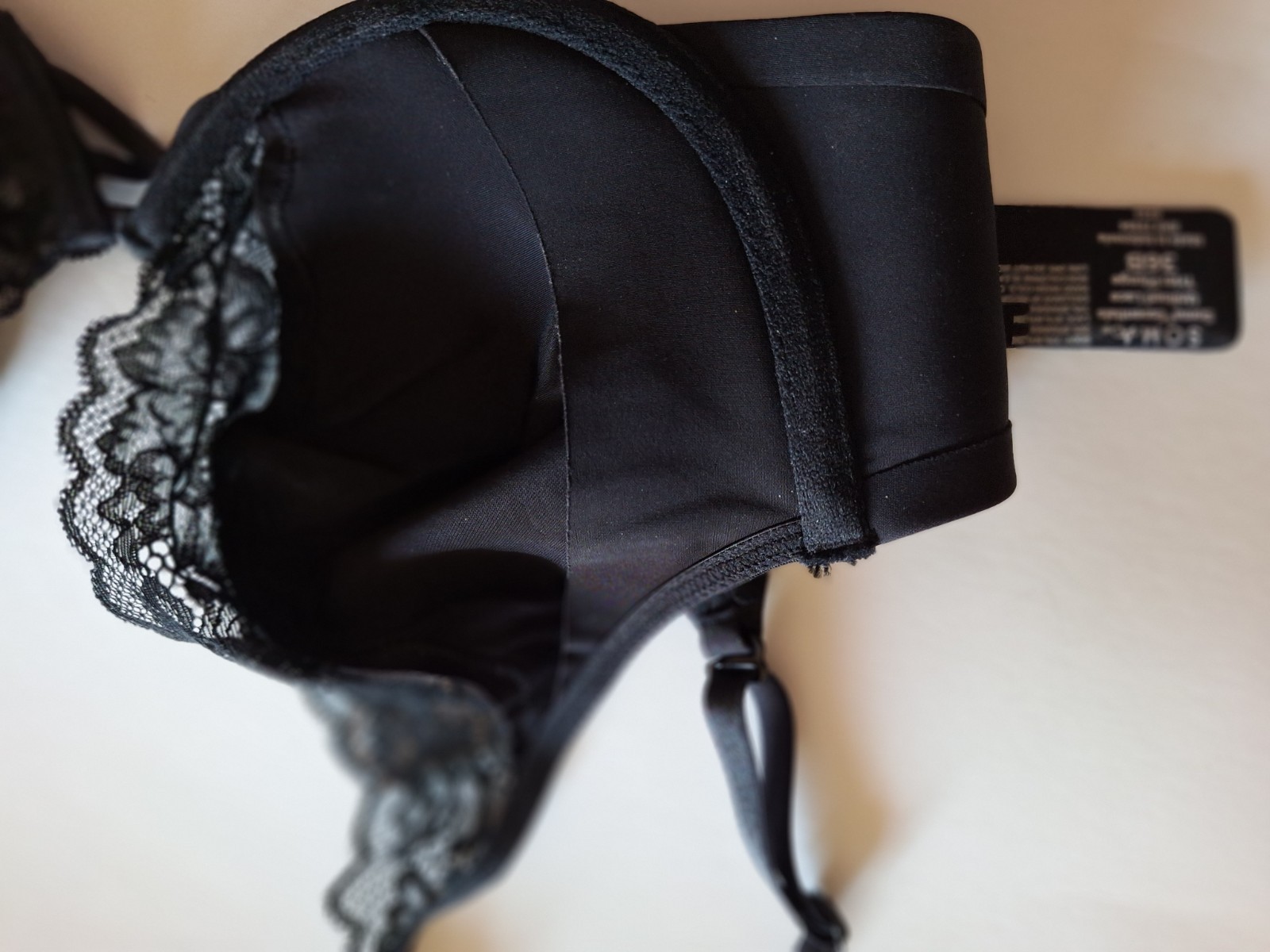 SOMA bra Unlined black lace 36 B New